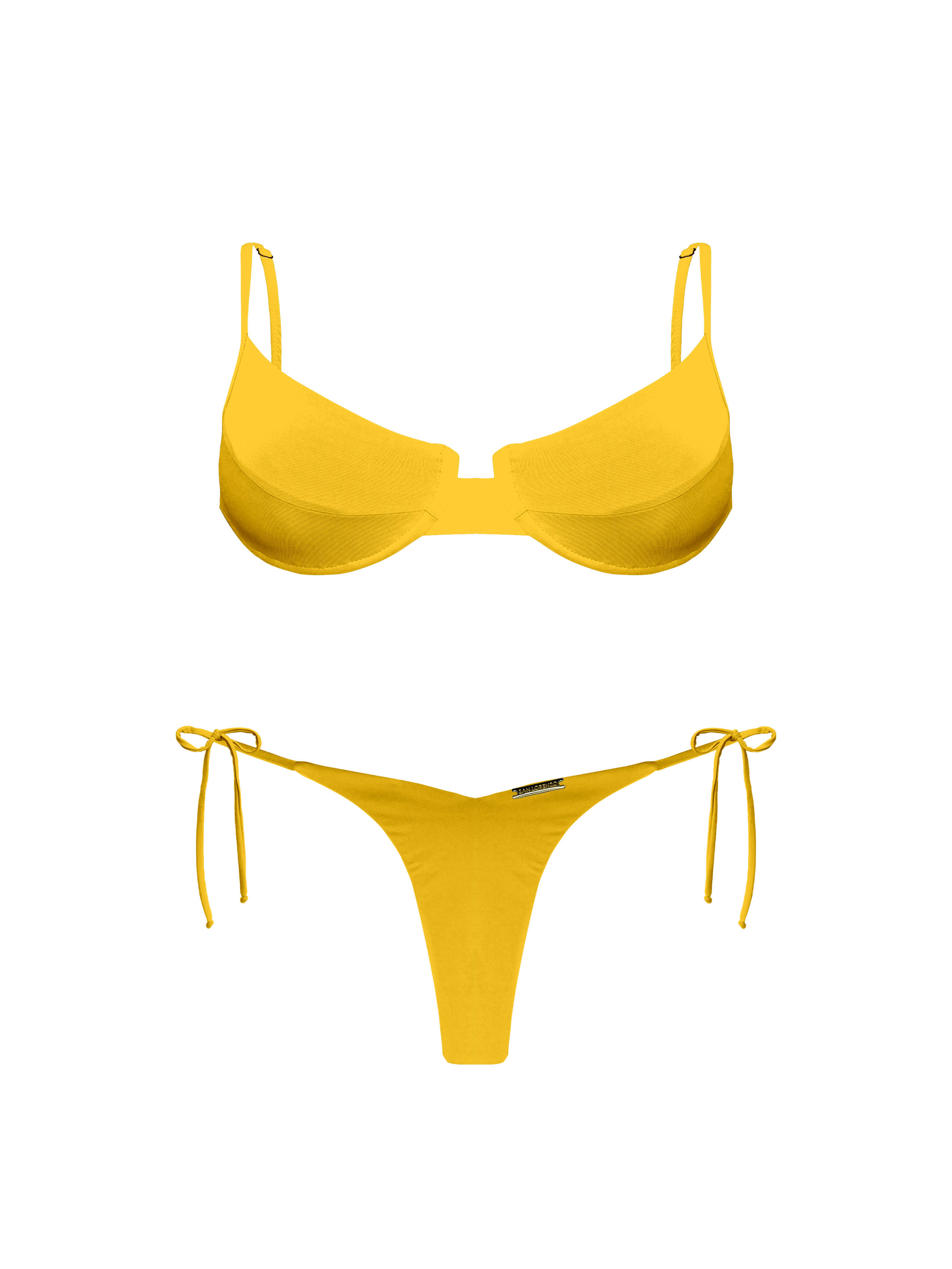 Moorea Golden Island High Cut Side Bikini Tie Bikini Bottom