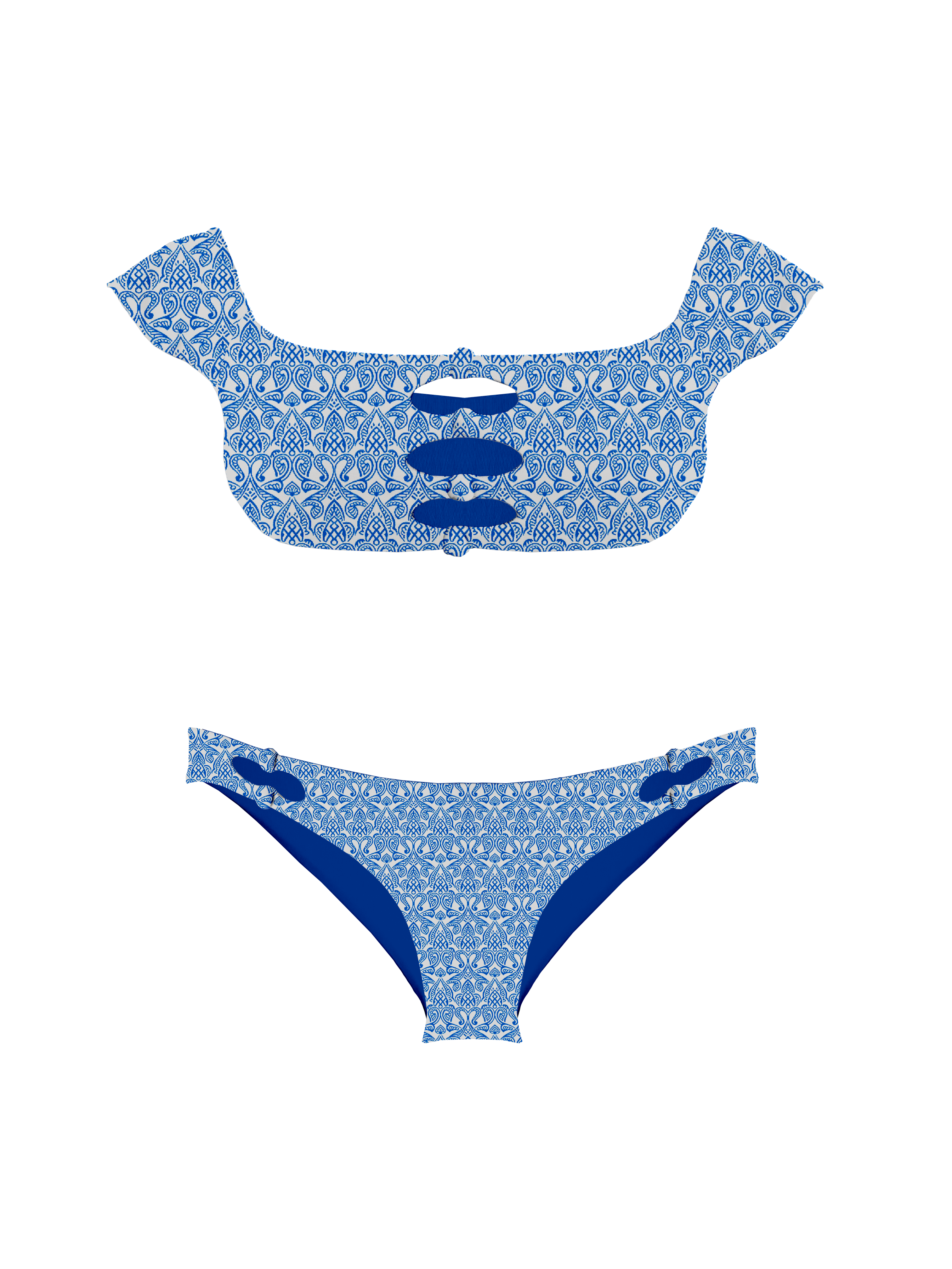 Marrakesh Zellige Zephyr Brief Knotted Bikini Bottom