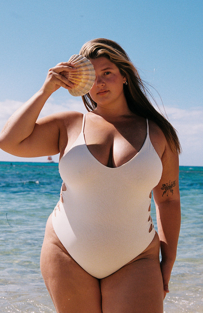 Eterna True Pearl Side Lace Up Bikini One Piece