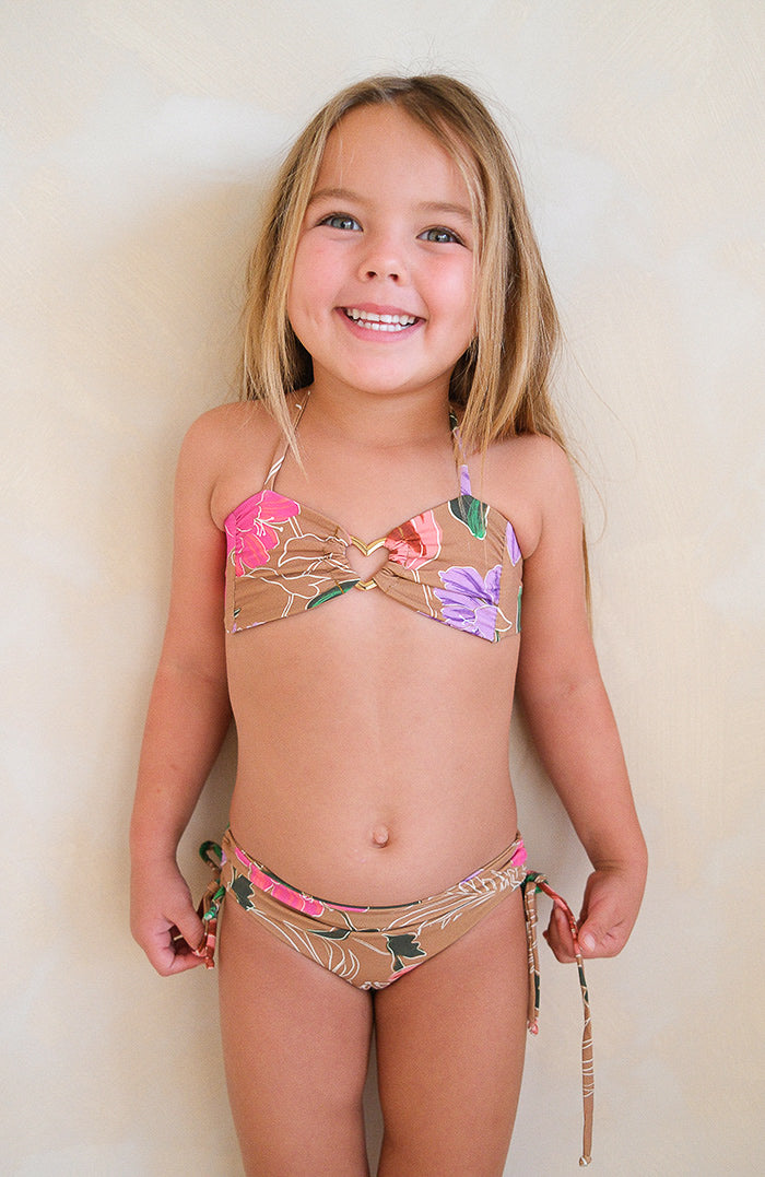 Keiki Kaia Wild Blossom Heart Bandeau Bikini Top