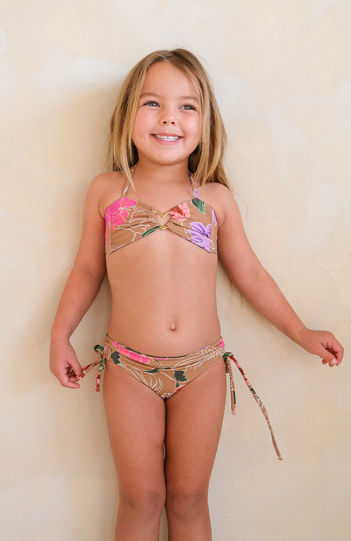 Keiki Kaia Wild Blossom Heart Bandeau Bikini Top