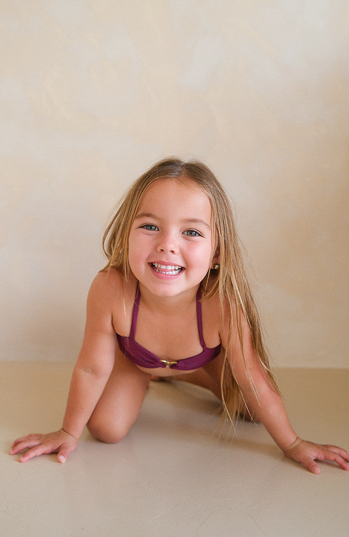 Keiki Kaia Mahogany Heart Bandeau Bikini Top