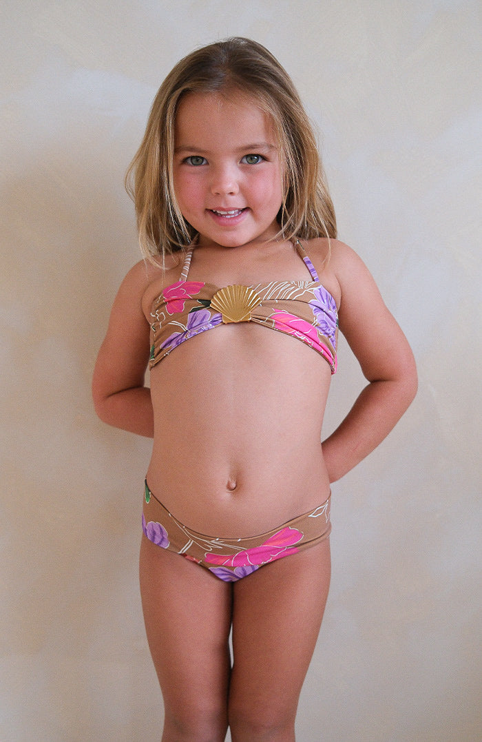 Keiki Kaia Wild Blossom Shell Bandeau Bikini Top