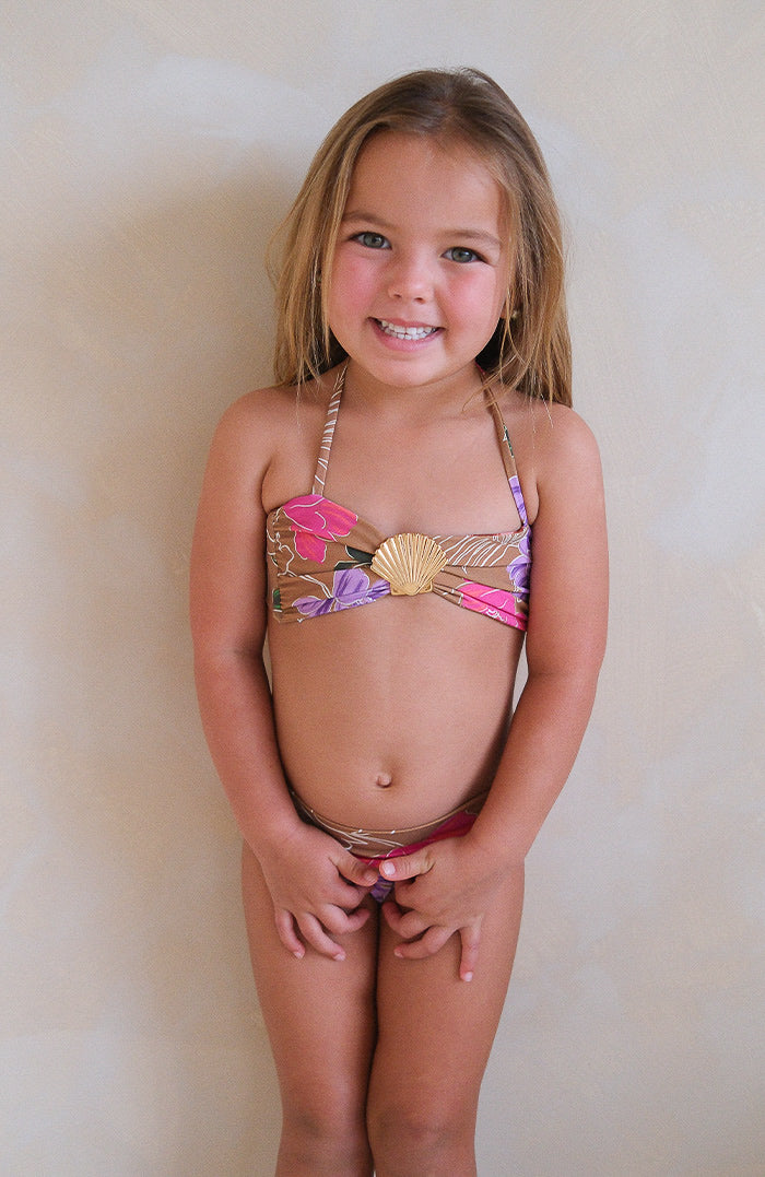 Keiki Kaia Wild Blossom Shell Bandeau Bikini Top