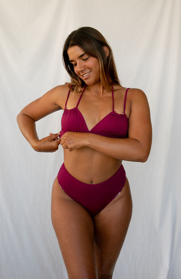 Marrakesh Amethyst High Waist Brief Bikini Bottom