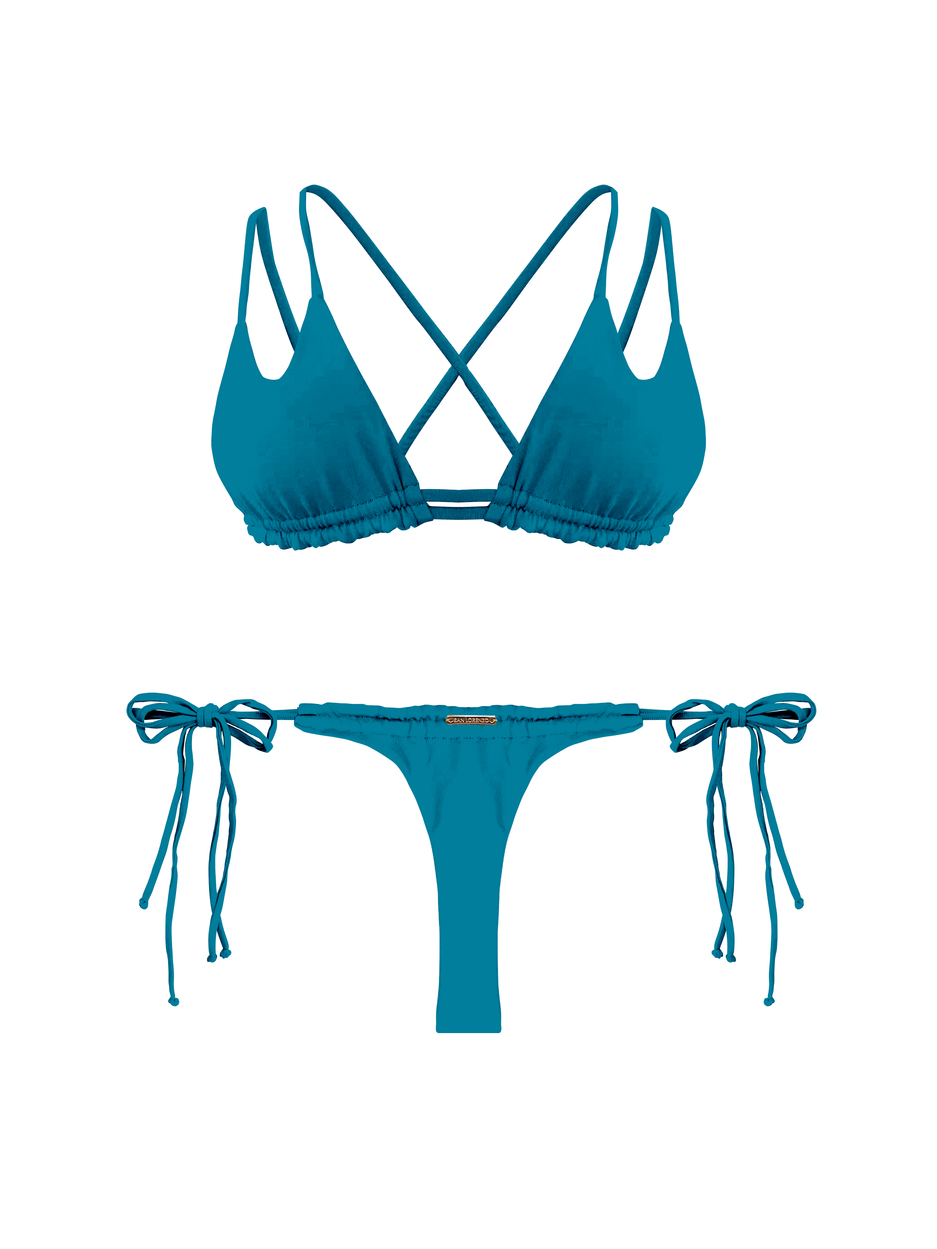 Marrakesh Esmeralda Double Loop String Halter Bikini Top