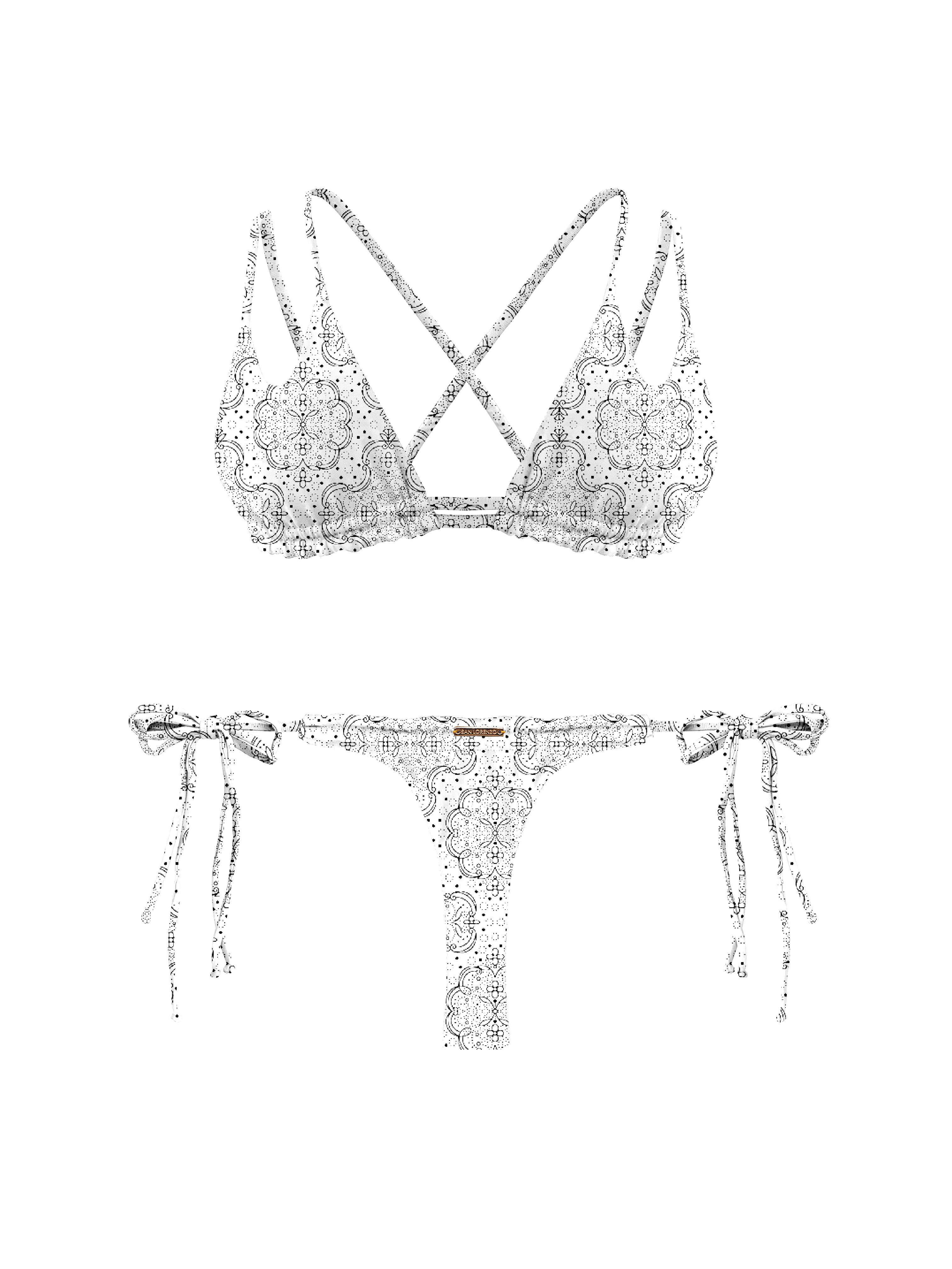 Marrakesh Moroccan Double Loop String Halter Bikini Top