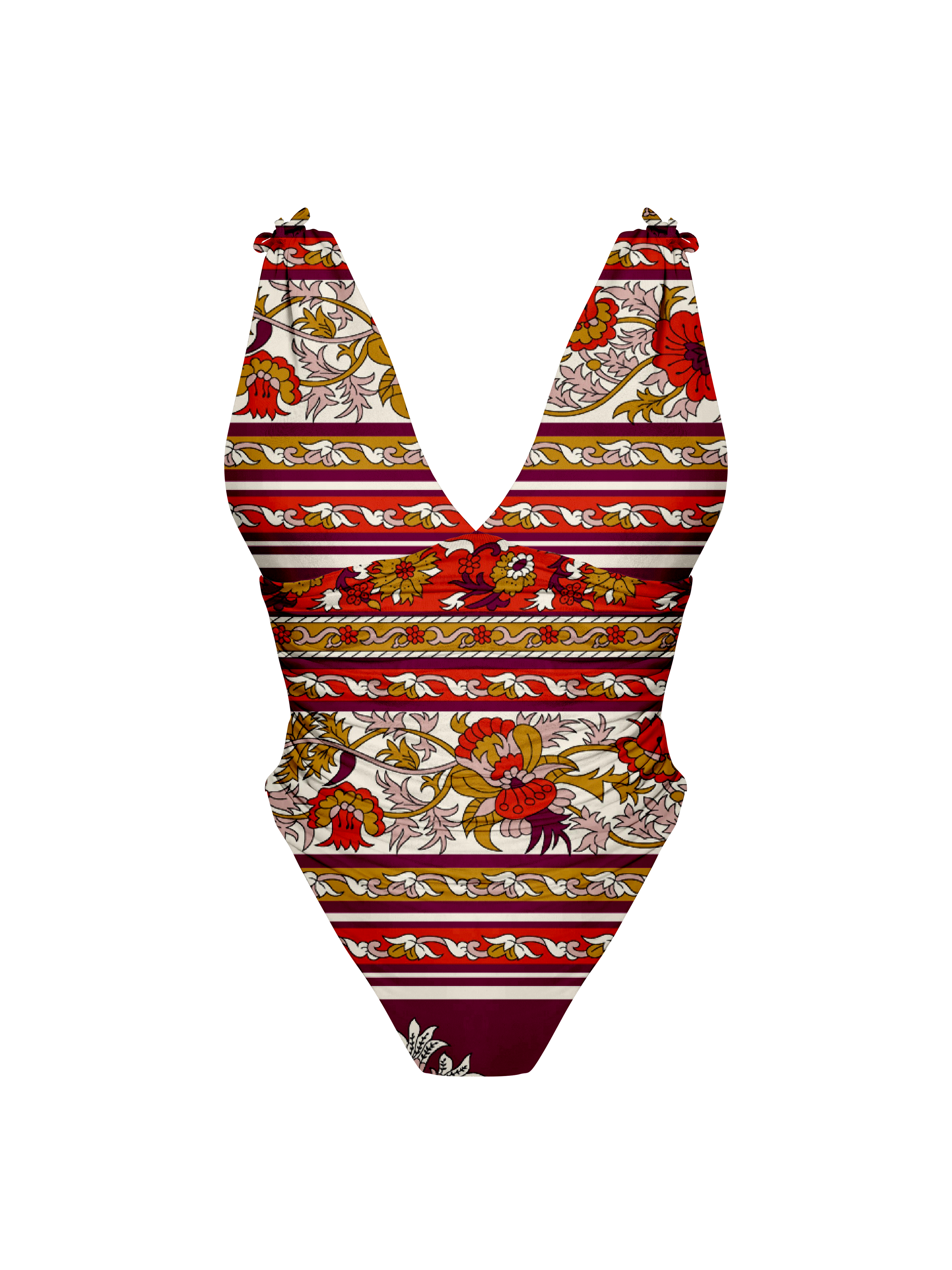 Marrakesh Garden Plunge Corset Bikini One Piece