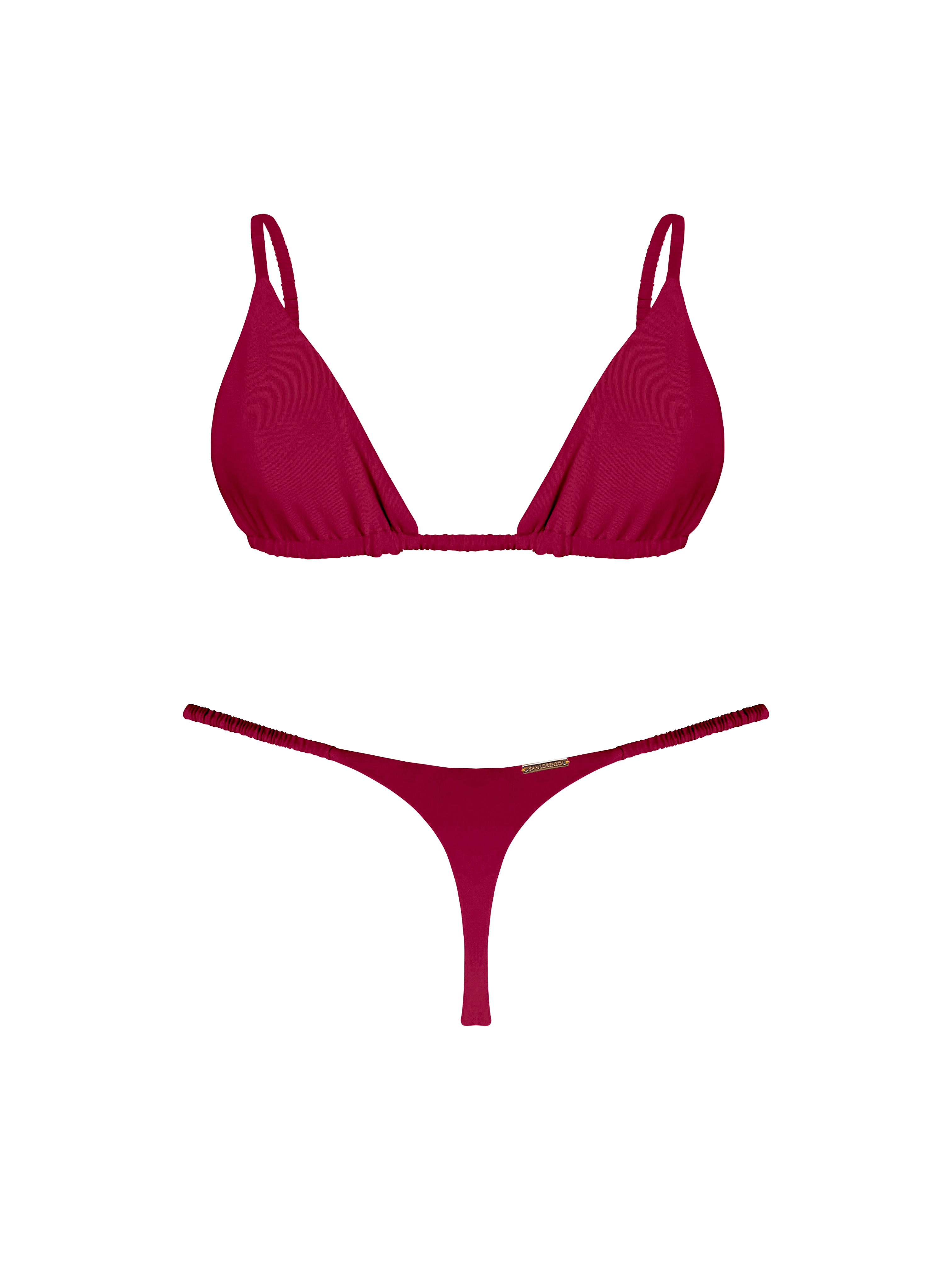 Marrakesh Amethyst Classic Ruched Triangle Bikini Top