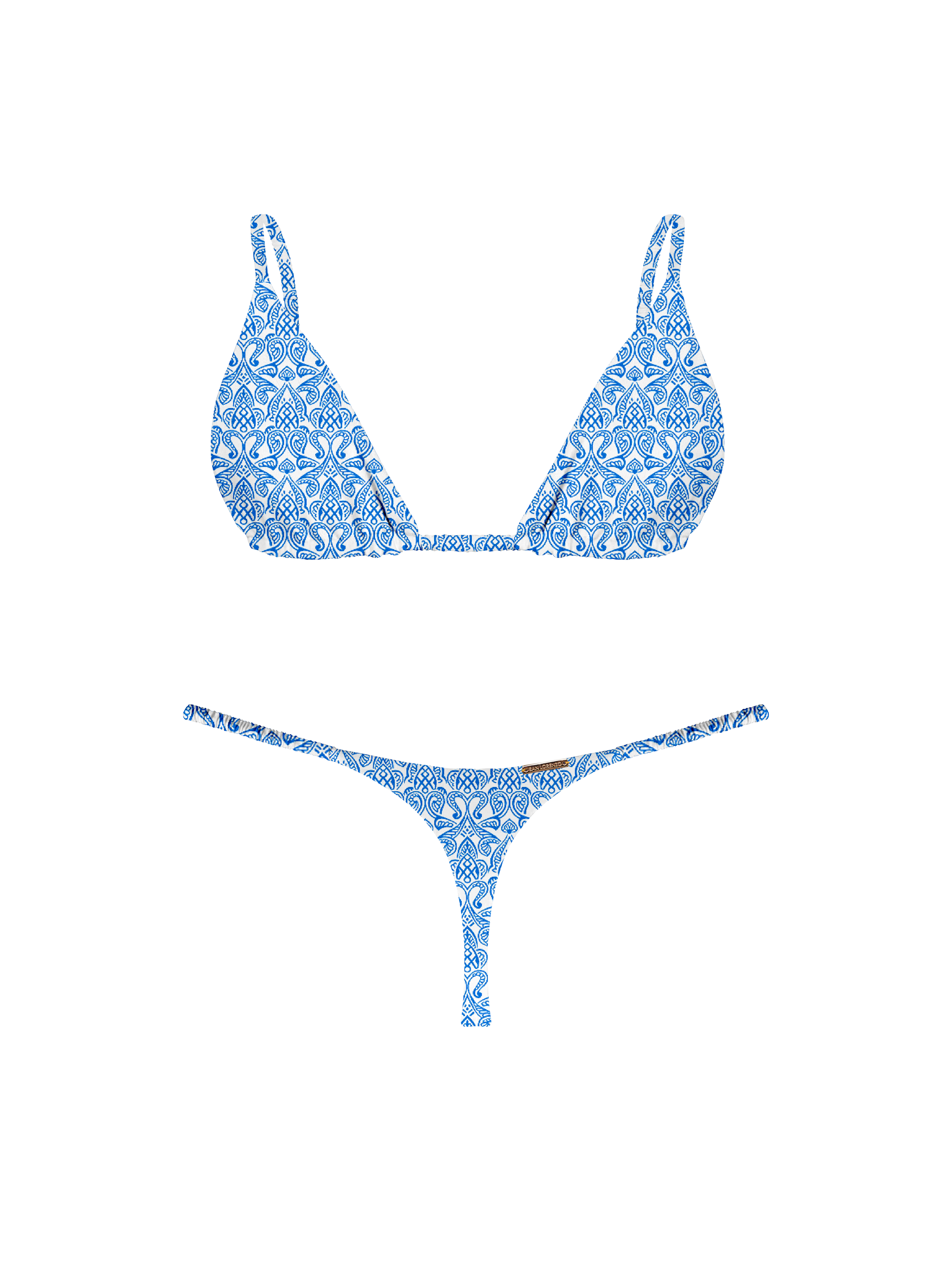 Marrakesh Zellige Zephyr Ruched Thin Brief Bikini Bottom