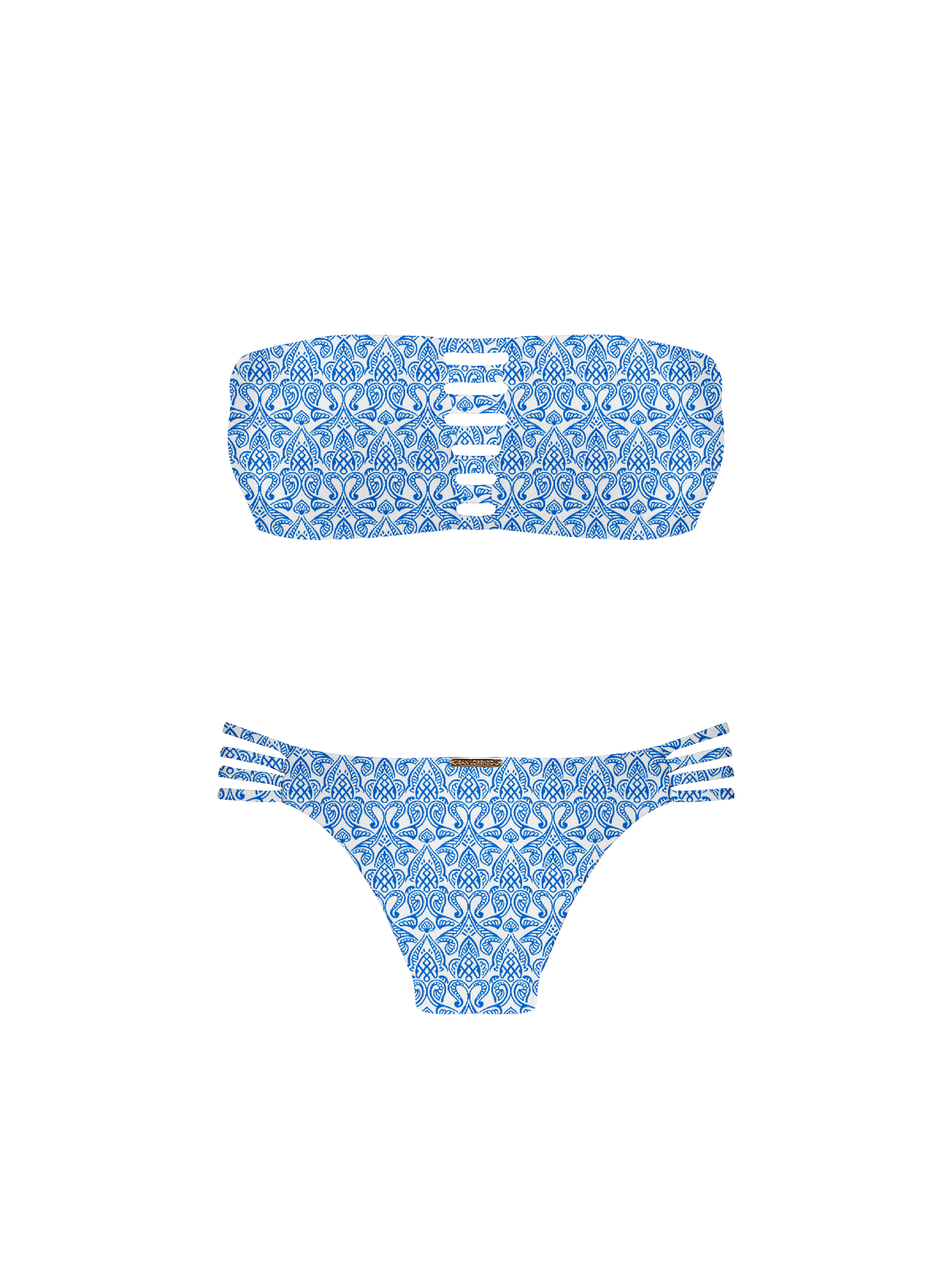 Marrakesh Zellige Zephyr Strap Bandeau Bikini Top