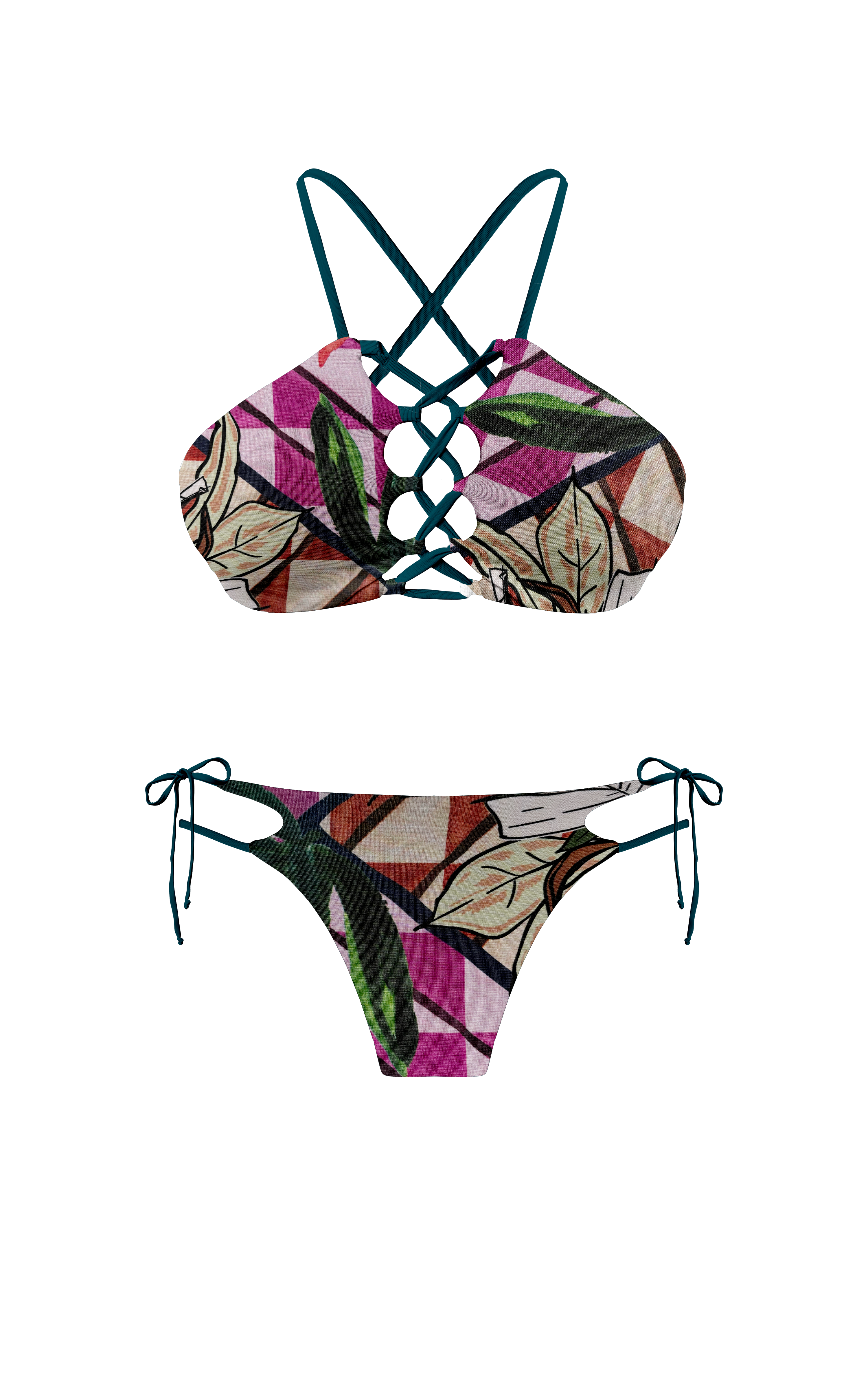 Island Palms Lafayette Hipster Strap String Bikini Bottom