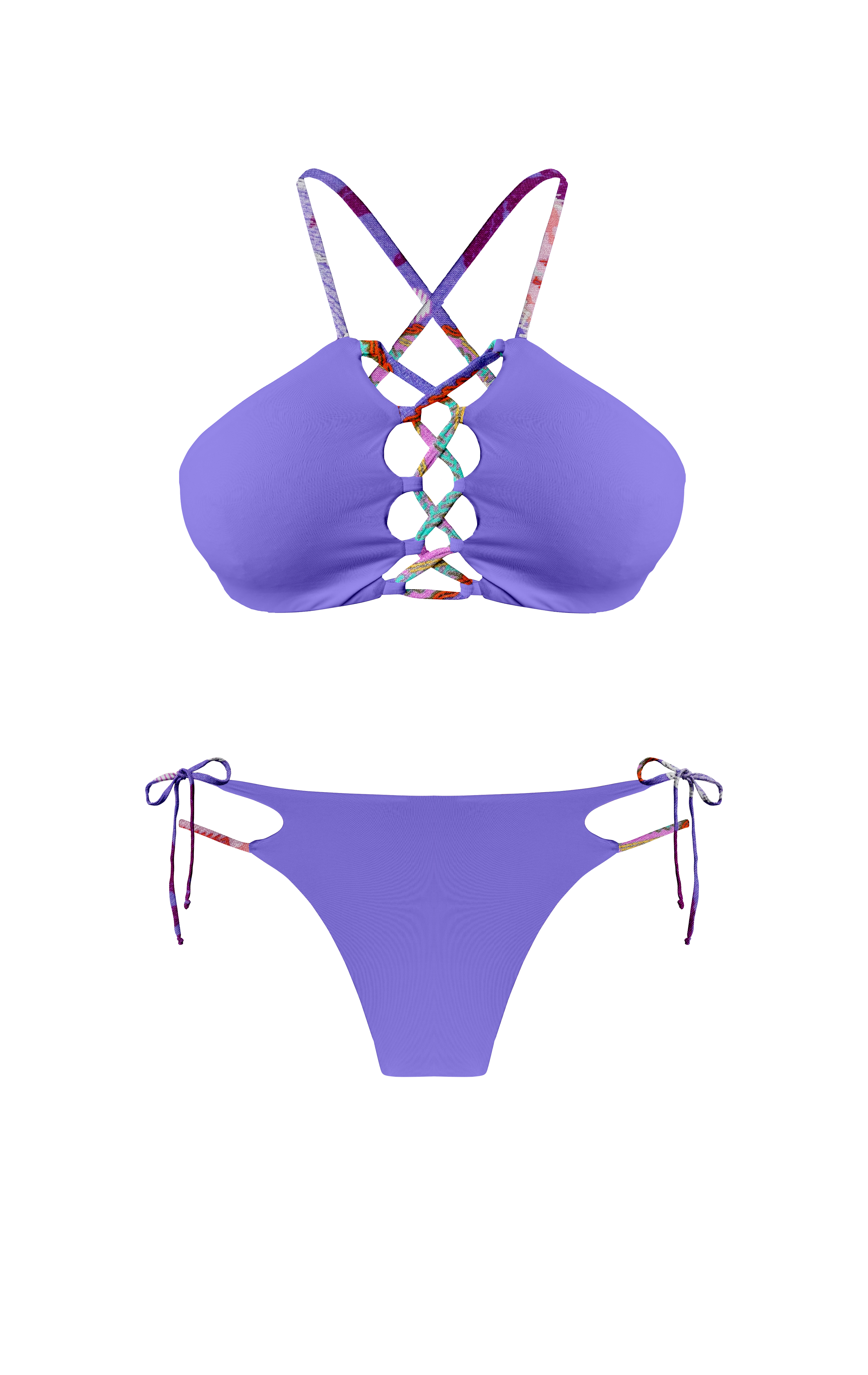 Island Palms Mulberry Fields High Neck String Bikini Top