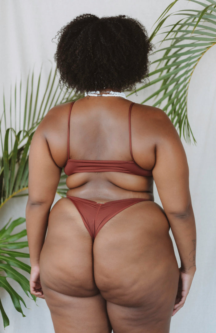 TAHITI MANA Earth Front Tie Bikini Top