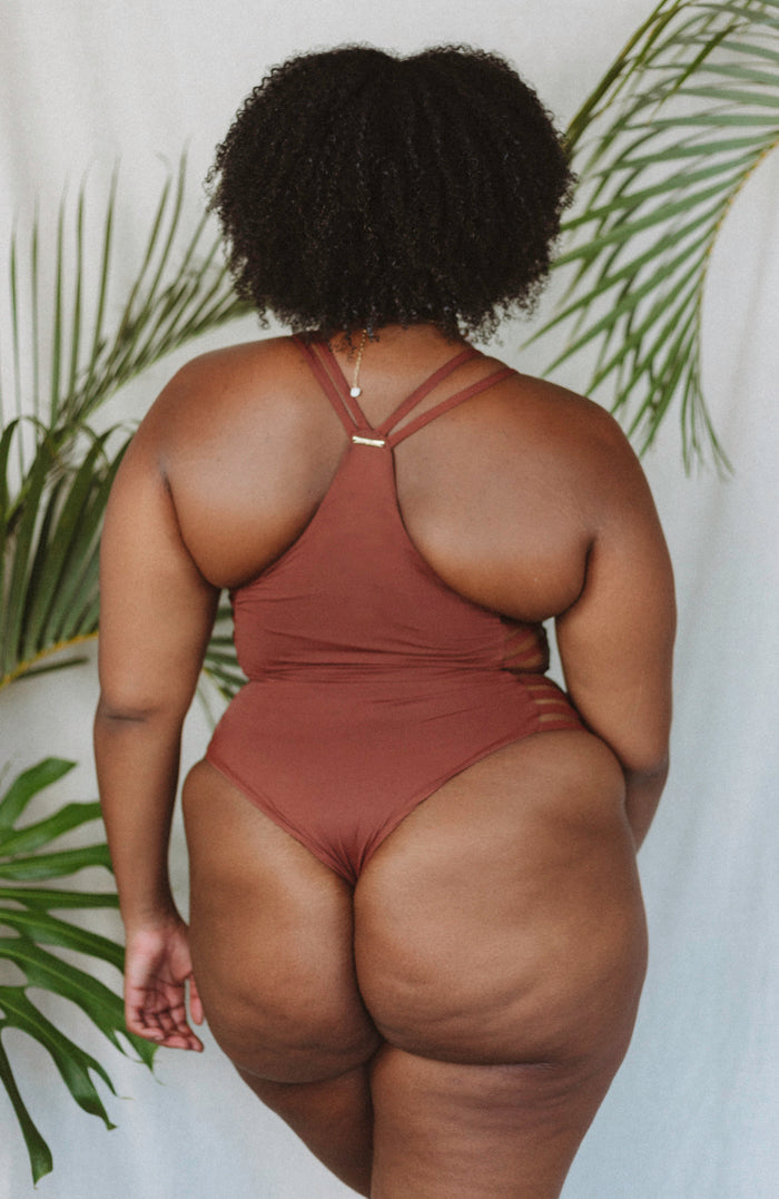 TAHITI MANA Earth Racerback Side Strap One Piece Bikini