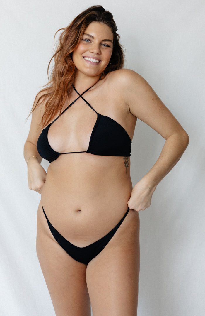 ANIMAL Black Upsidedown Triangle Bikini Top