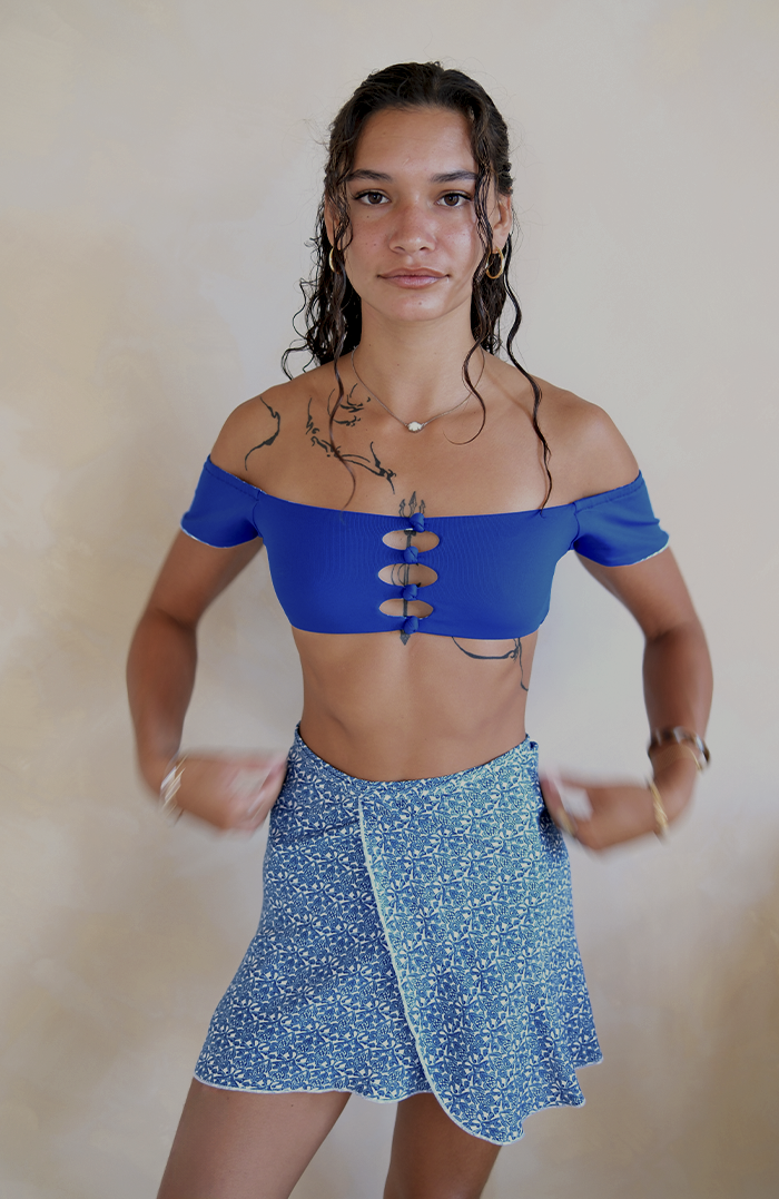 Marrakesh Zellige Zephyr Wrap Skirt Short