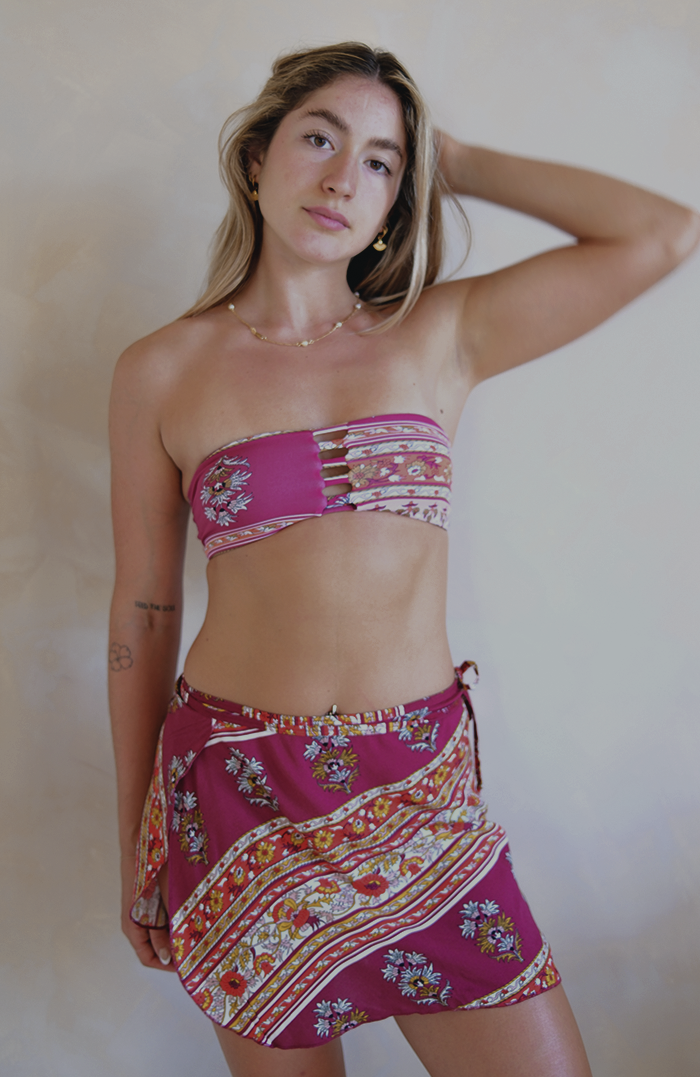 Marrakesh Garden Wrap Skirt Short