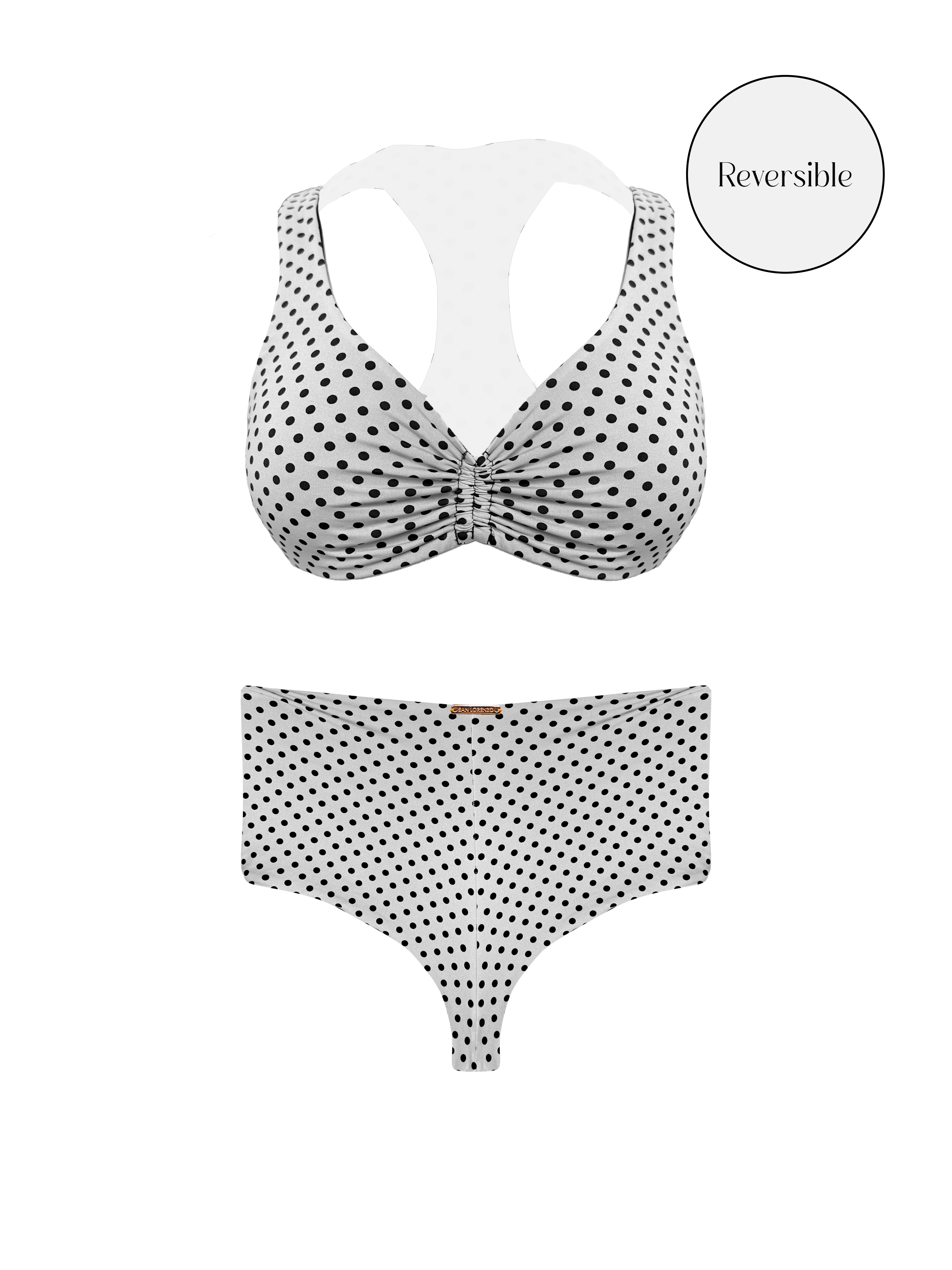 80’s Muse Noir and Blanc Twisted Sport Bikini Top