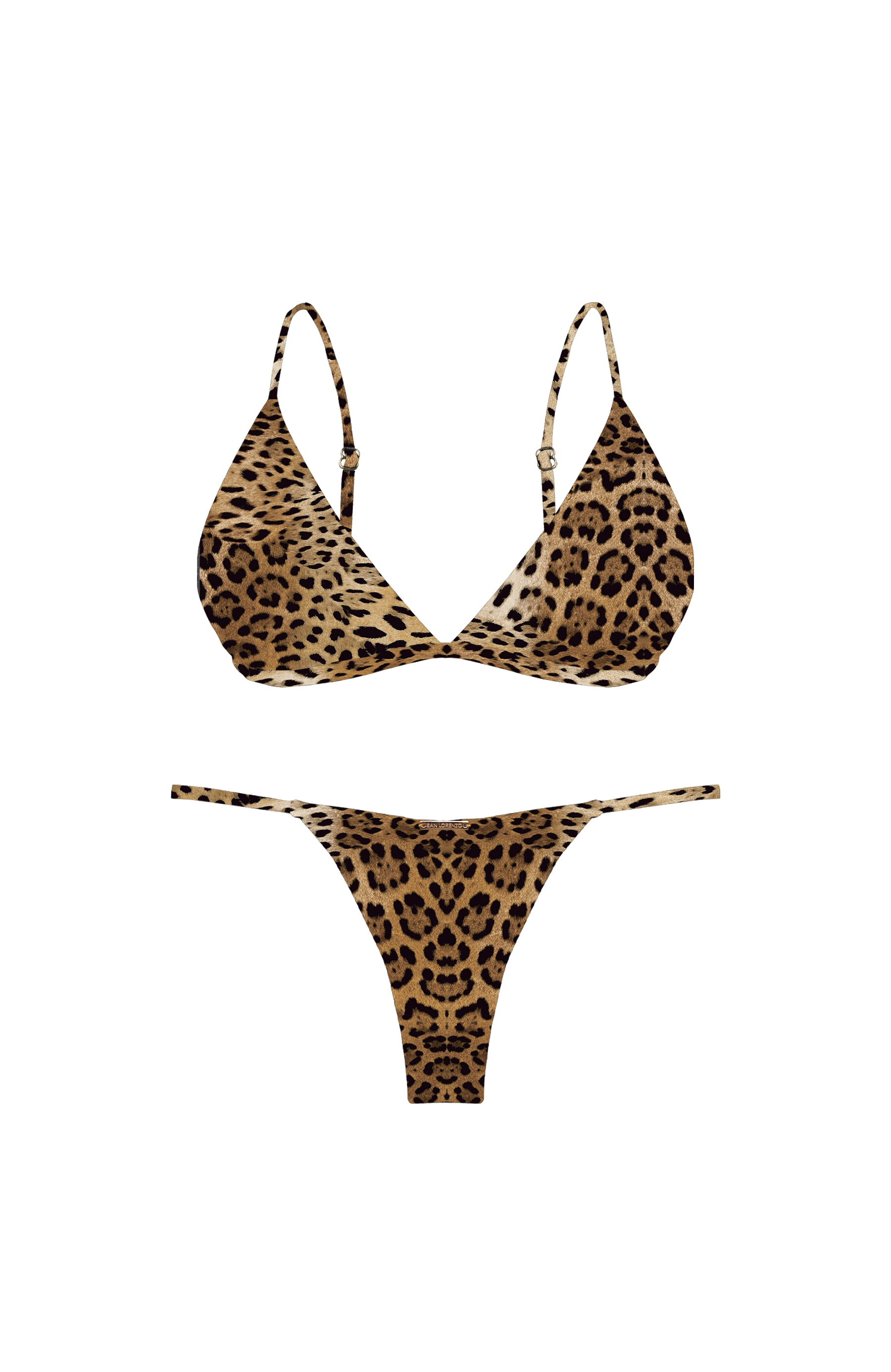 ANIMAL Cheetah Ribbed Print Elastic Thin Brief Bikini Bottom
