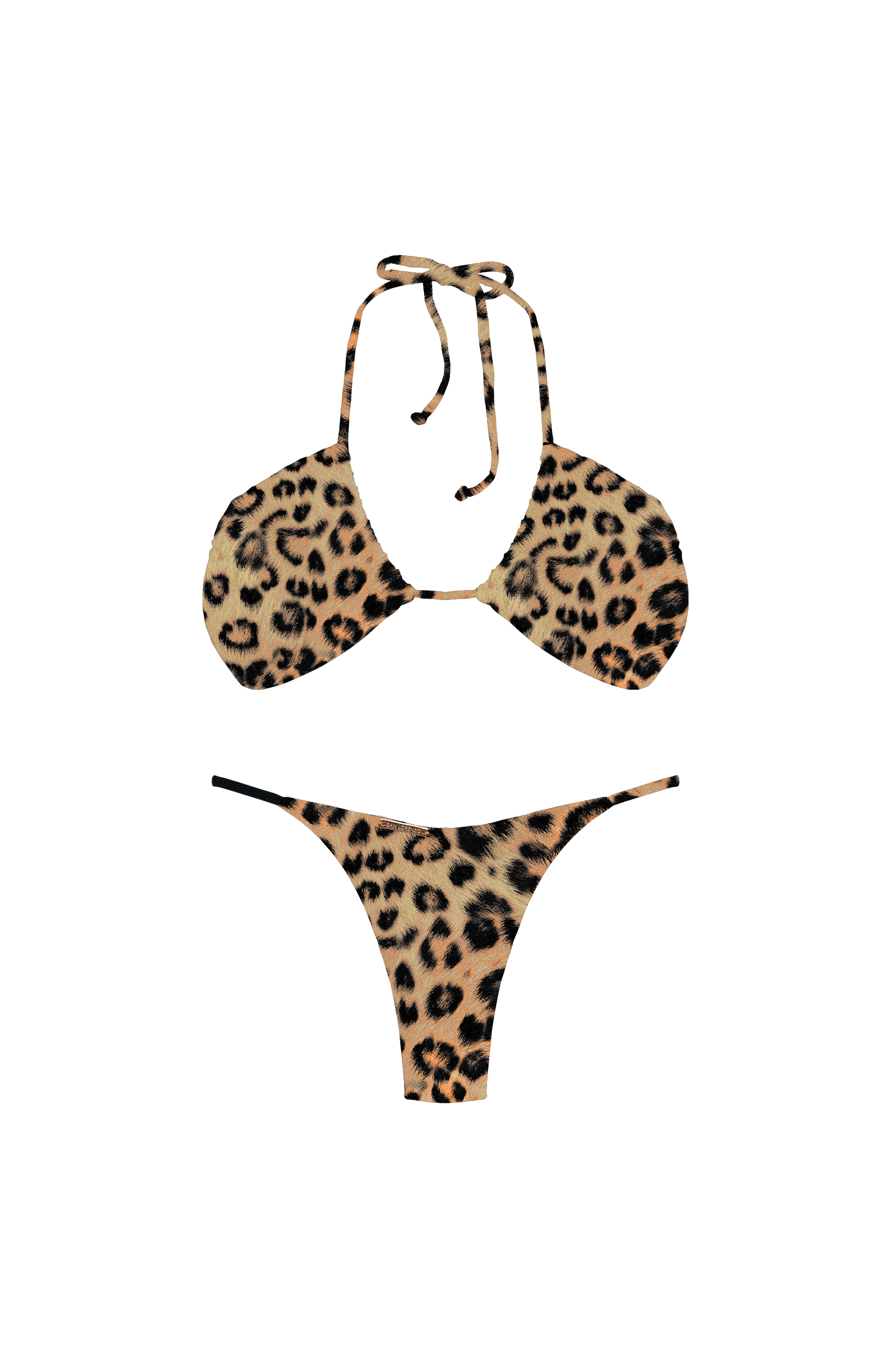 ANIMAL Jungle Cat Design V-Cut Thin Brief Bikini Bottom