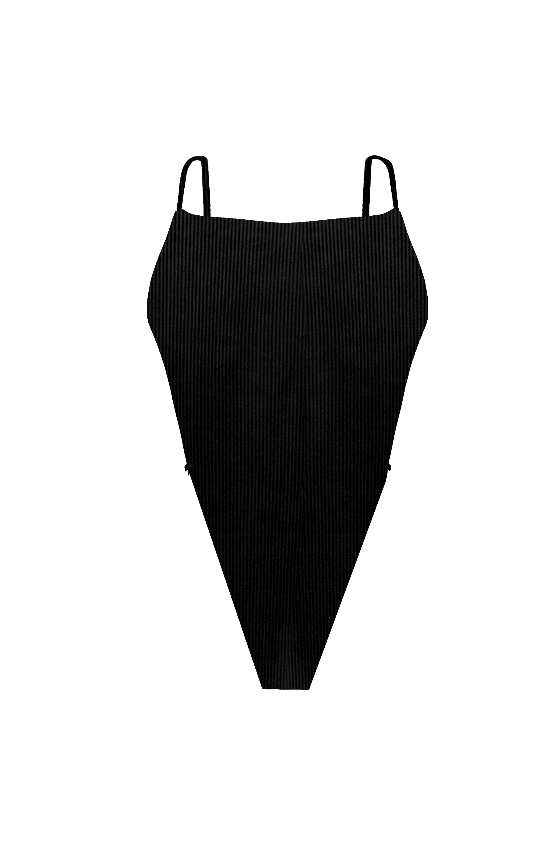 ANIMAL Black Ribbed High Cut Loop Bikini One Piece