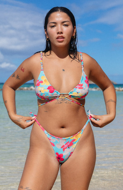 Flor Oceania Hawaiian Summer Multi Ruched Bikini Top
