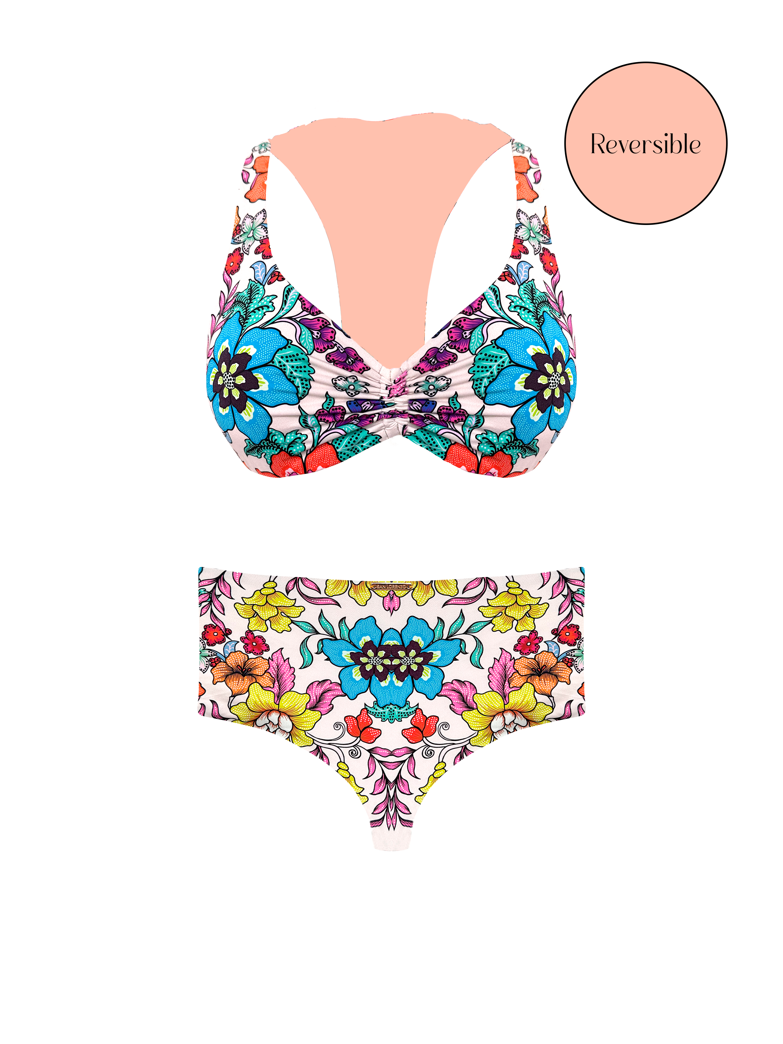 80's Muse Retro Flora Twisted Sport Bikini Top – San Lorenzo Bikinis
