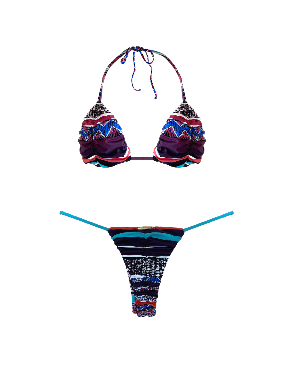 Prisma Molokini Flame Ruffled Triangle Bikini Top