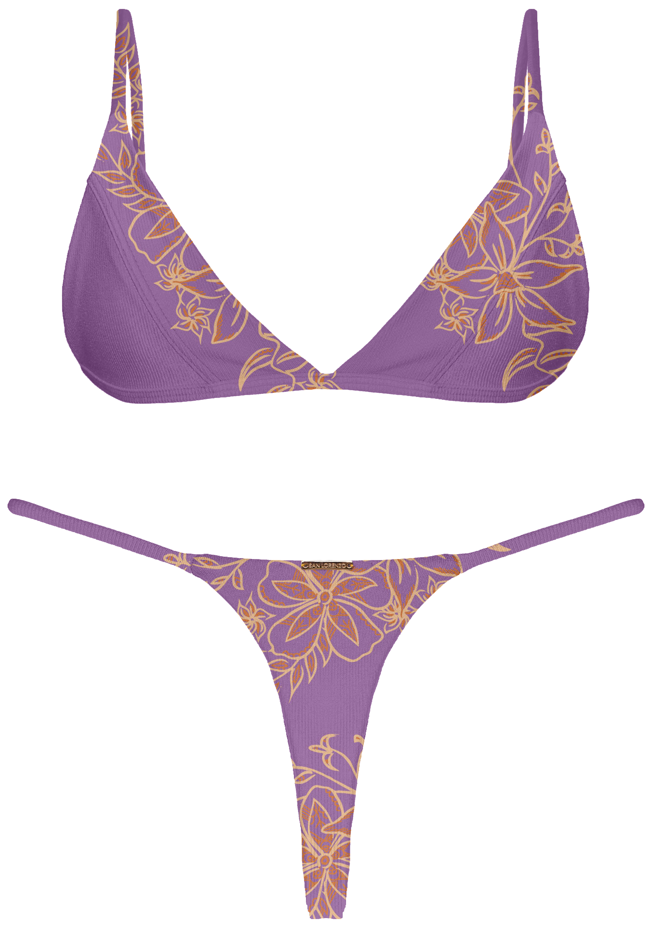 Paradiso Lilac Glow Thong Thin Brief Bikini Bottom