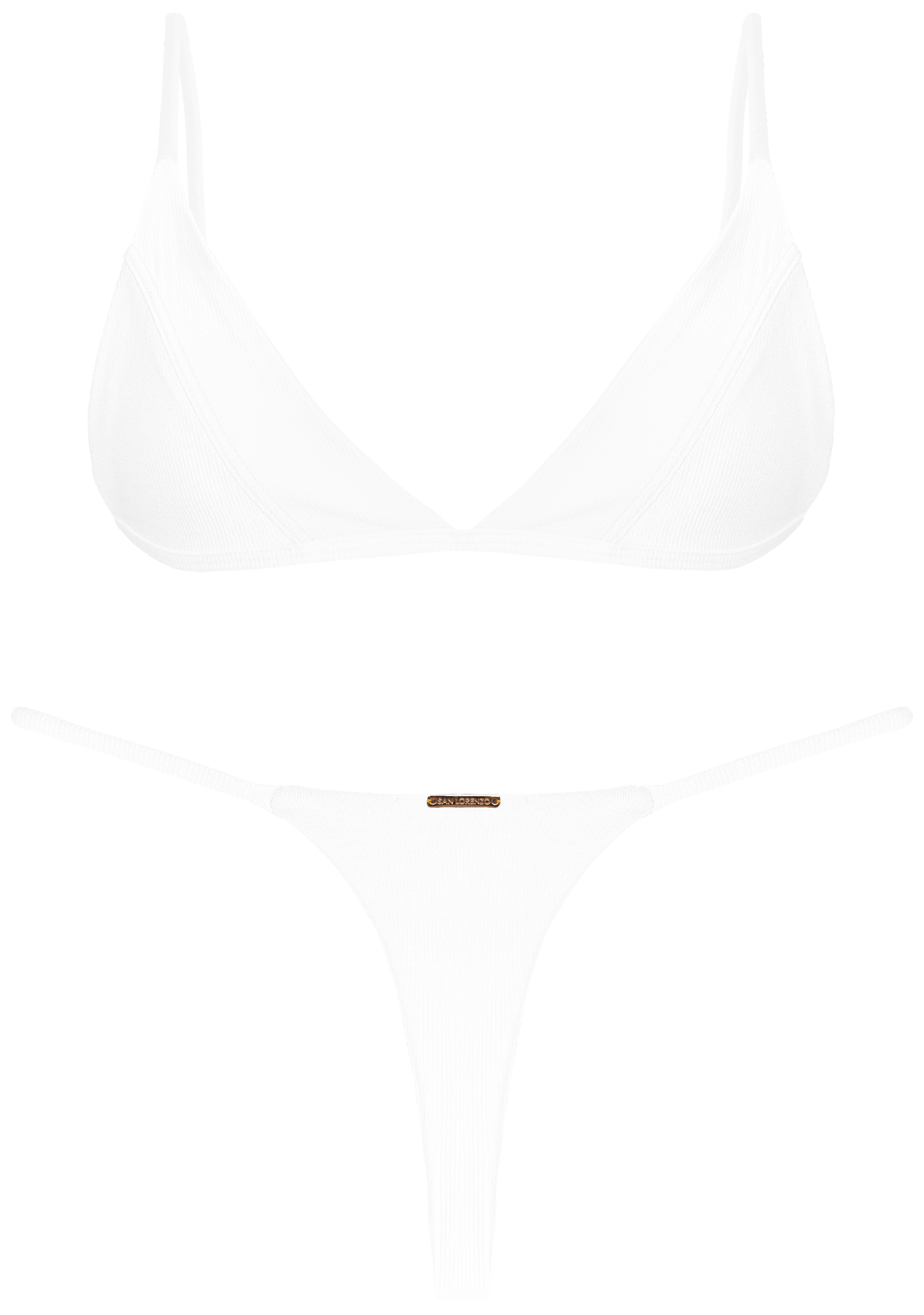 Paradiso Seashell White Thong Thin Brief Bikini Bottom