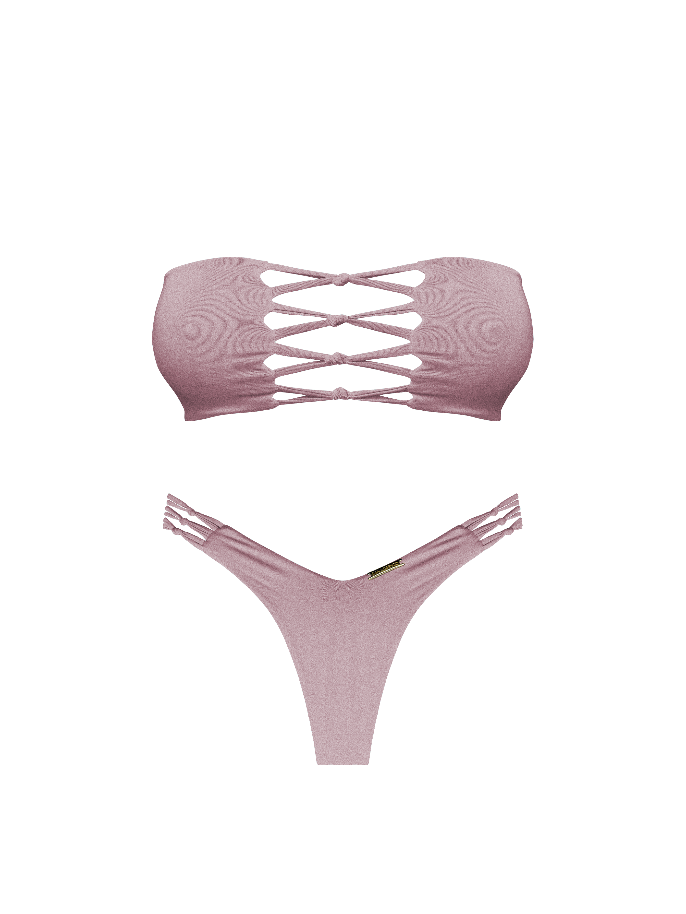 Maréa Rosé Tide Braided Thong Bikini Bottom