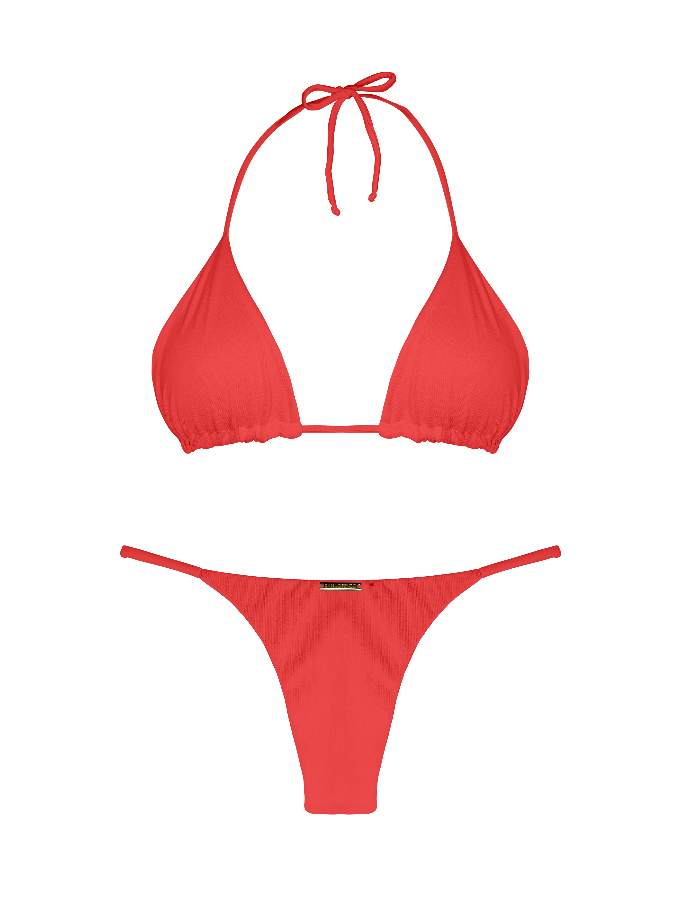 Essential Solids Sunset Blaze Classic Triangle Bikini Top – San