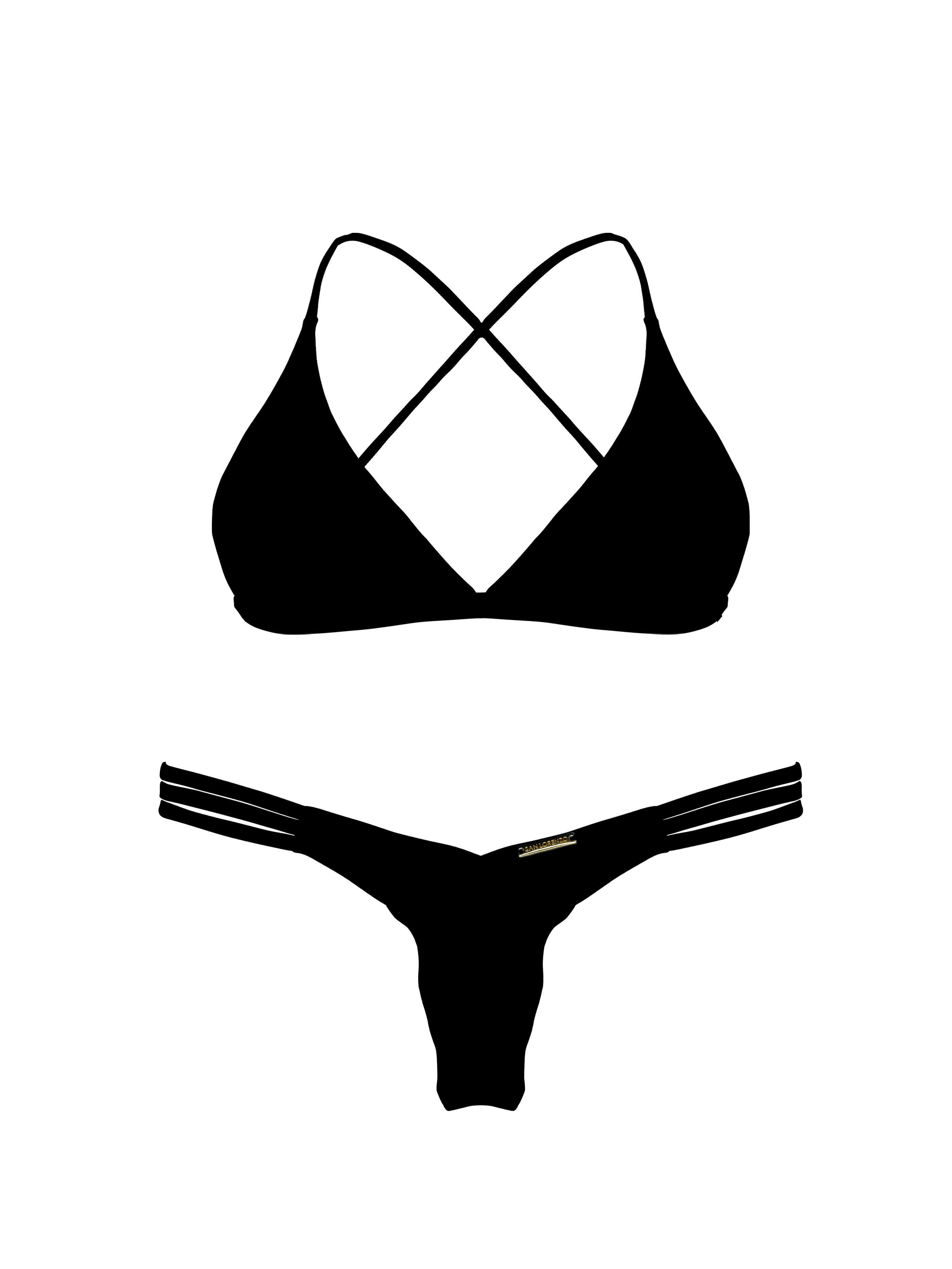 Essential Solids Midnight Charm Cross Back Bikini Top