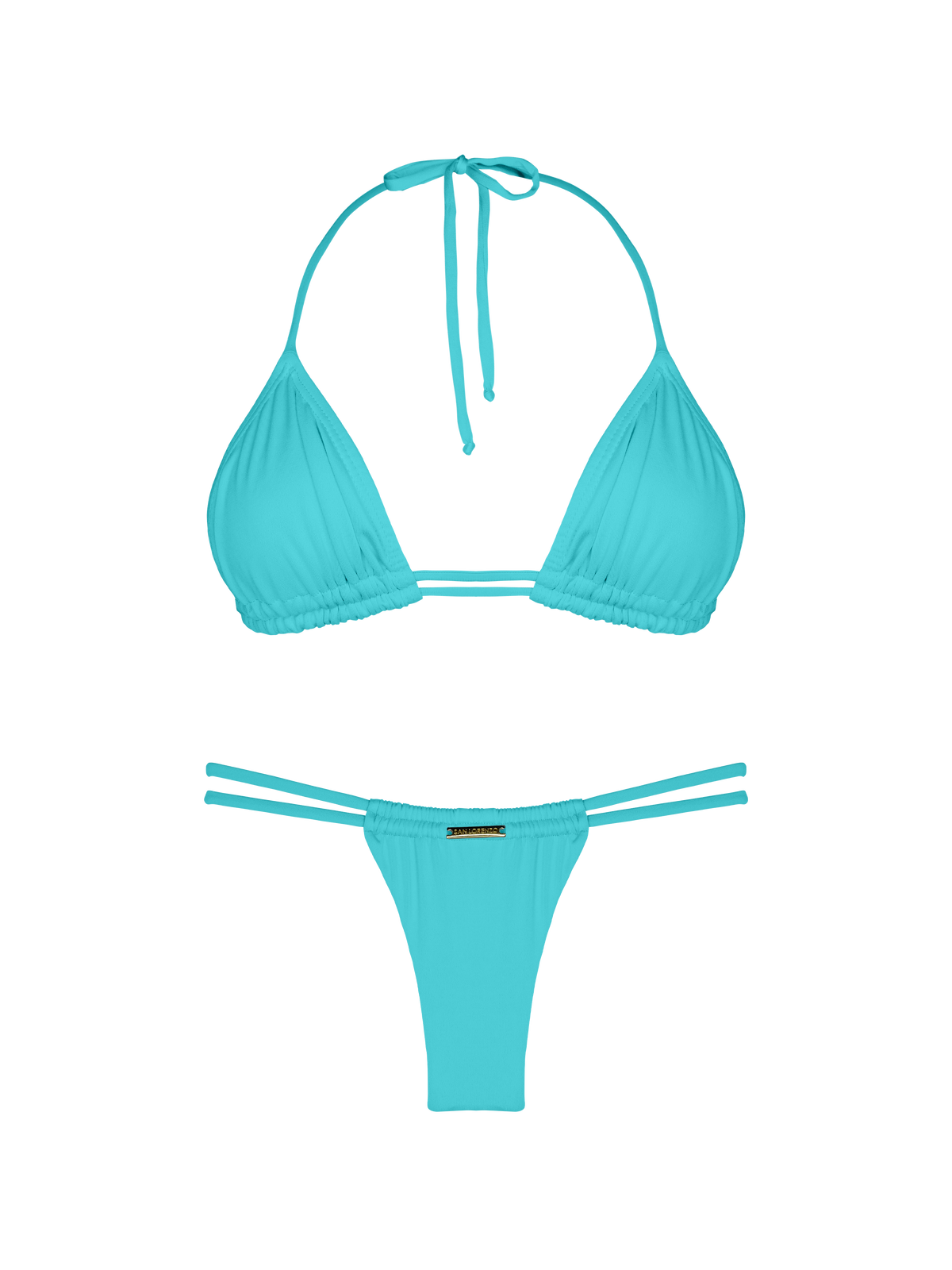 Essential Solids Oceanic Turquoise Double Loop String Bikini Bottom ...
