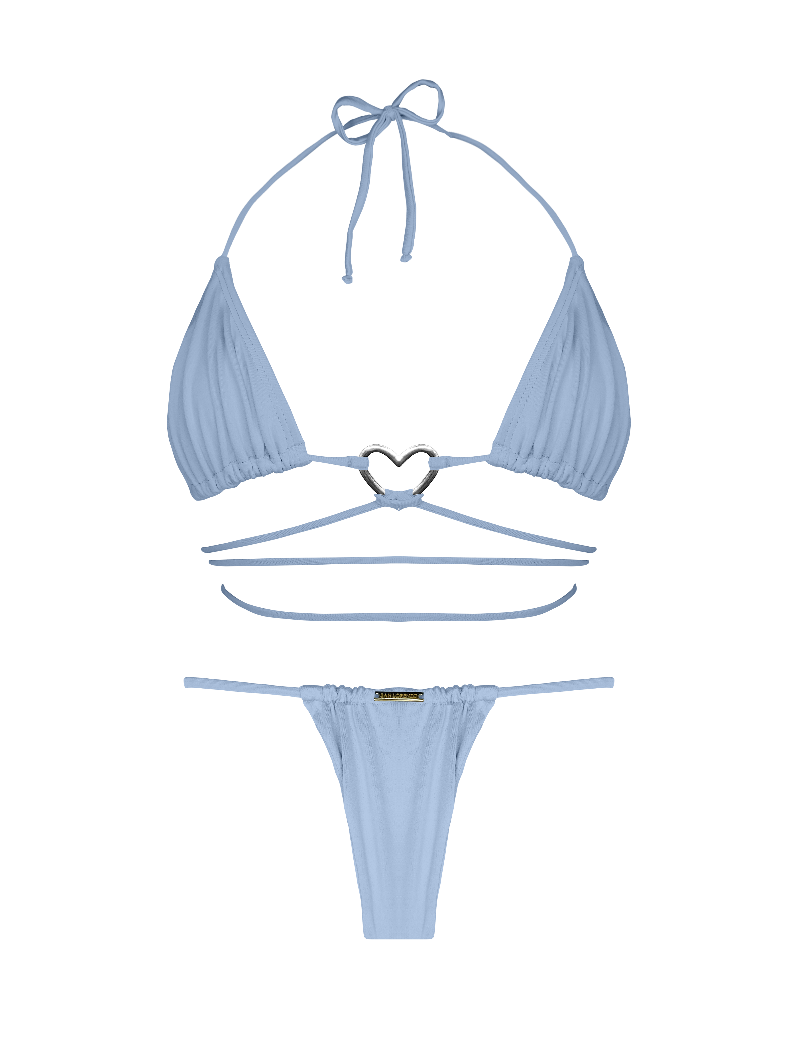 Essential Solids Dreamy Sky Sliding Thong Bikini Bottom