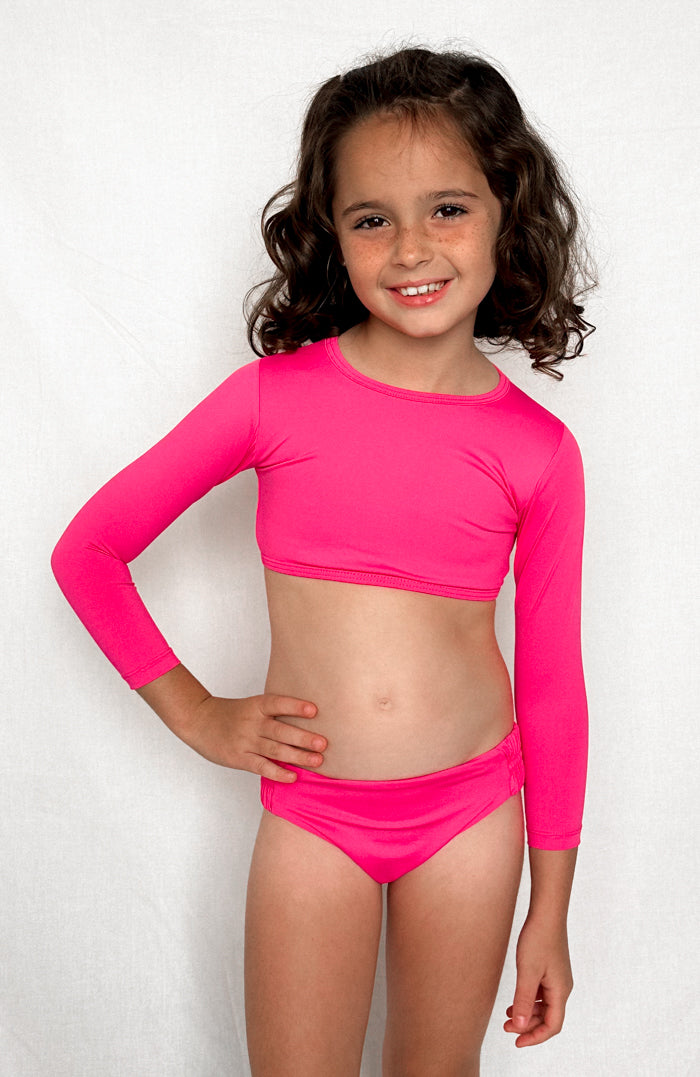 Keiki Paradiso Lush Pink Long Sleeve Cropped Top – San Lorenzo Bikinis