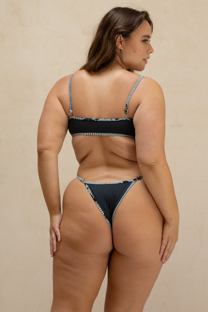 L'Amour Granite Trim Thin Brief Bikini Bottom