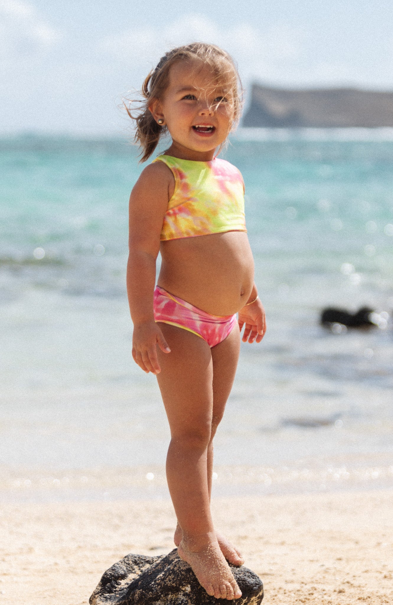 Keiki Paradiso Sunrise Swirl High Neck Top