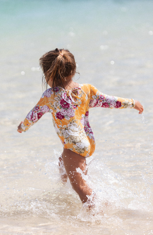 Keiki L'Amour Citrus Bloom Long Sleeve One Piece