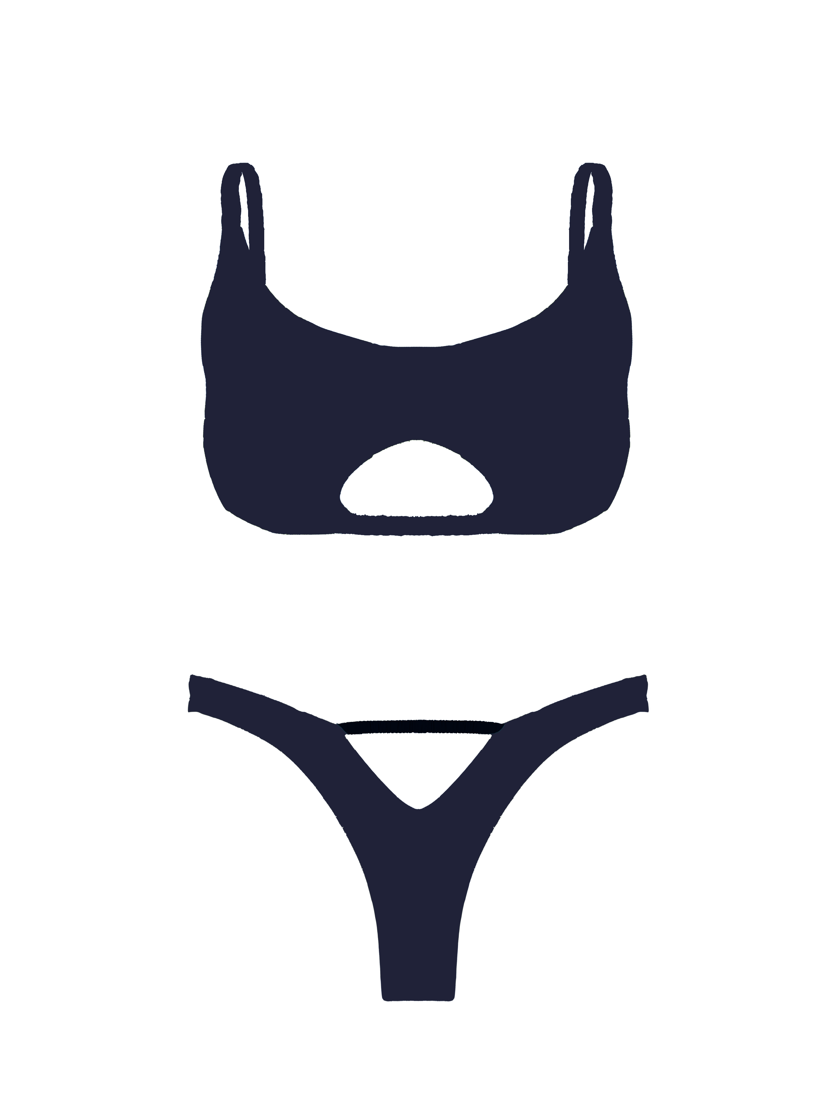 Prisma Midnight Eclipse Cut Out V-Thong Bikini Bottom