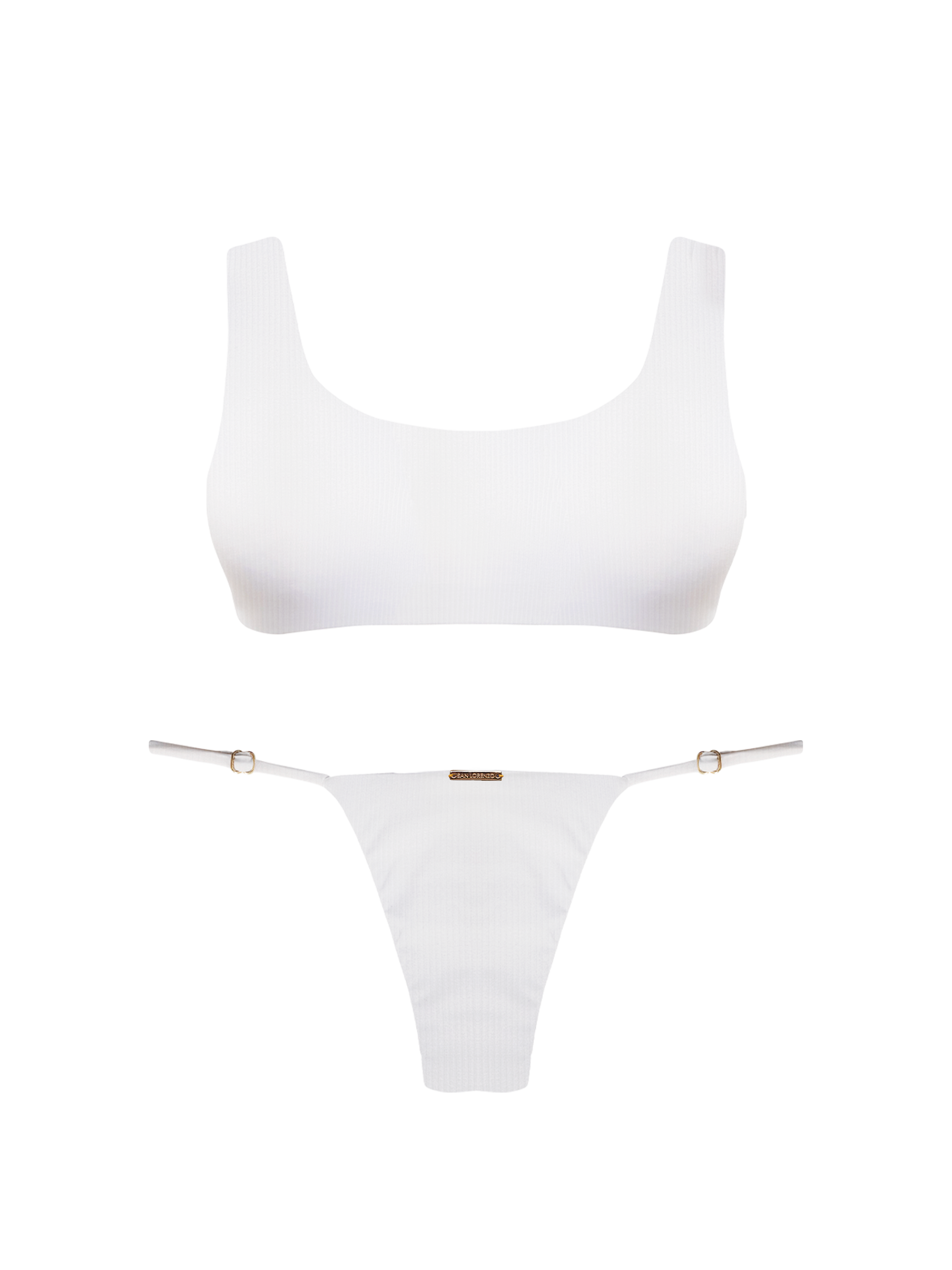 Paradiso Scoop Neck Seashell White Bikini Top