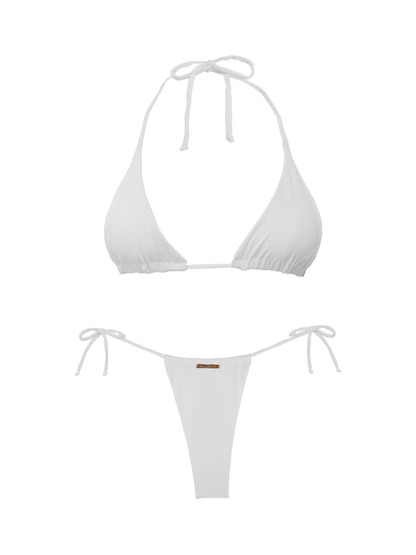 Paradiso Sliding Side Tie Seashell White Bikini Bottom