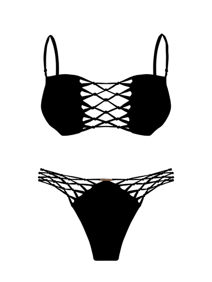 L'Amour Stone Interlace V-Knot Bikini Bottom