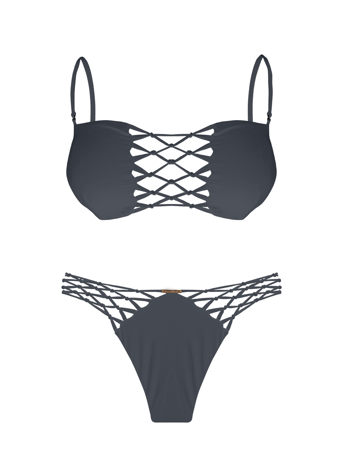 L'Amour Granite Interlace Bandeau Bikini Top