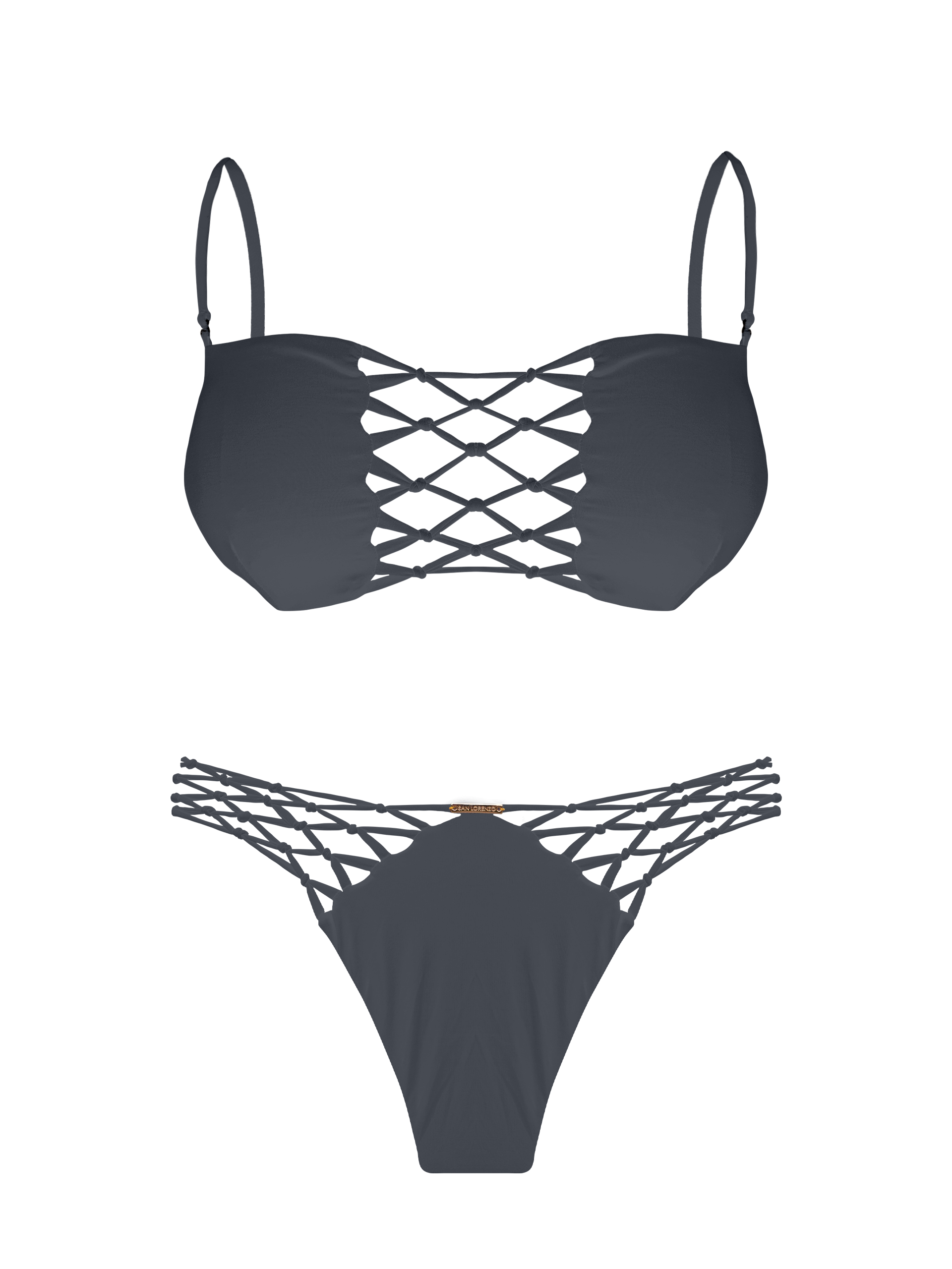 L'Amour Granite Interlace V-Knot Bikini Bottom