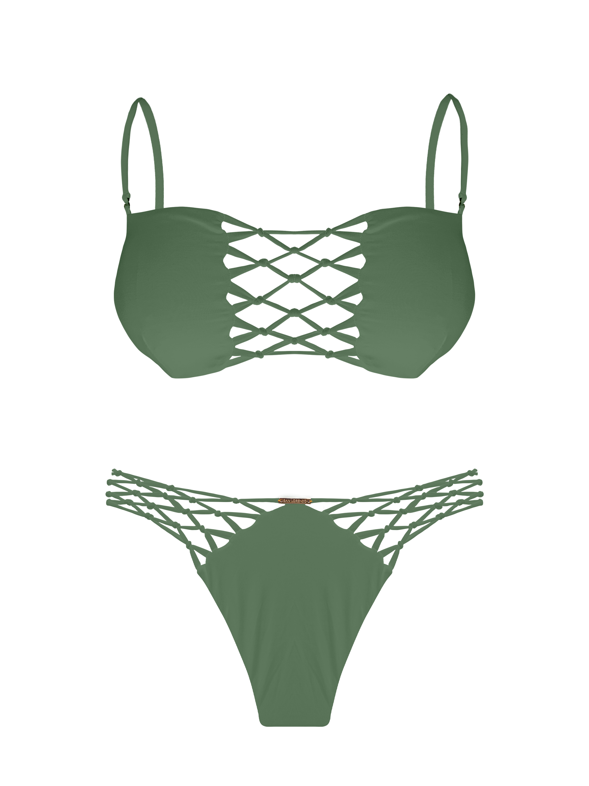 L'Amour Moss Interlace Bandeau Bikini Top