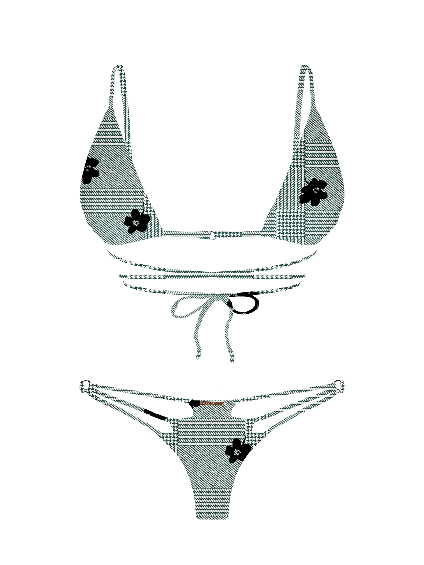 L'Amour Black Roses Diamond V Bikini Bottom