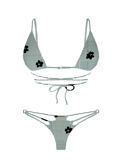 L'Amour Black Roses Diamond V Bikini Bottom