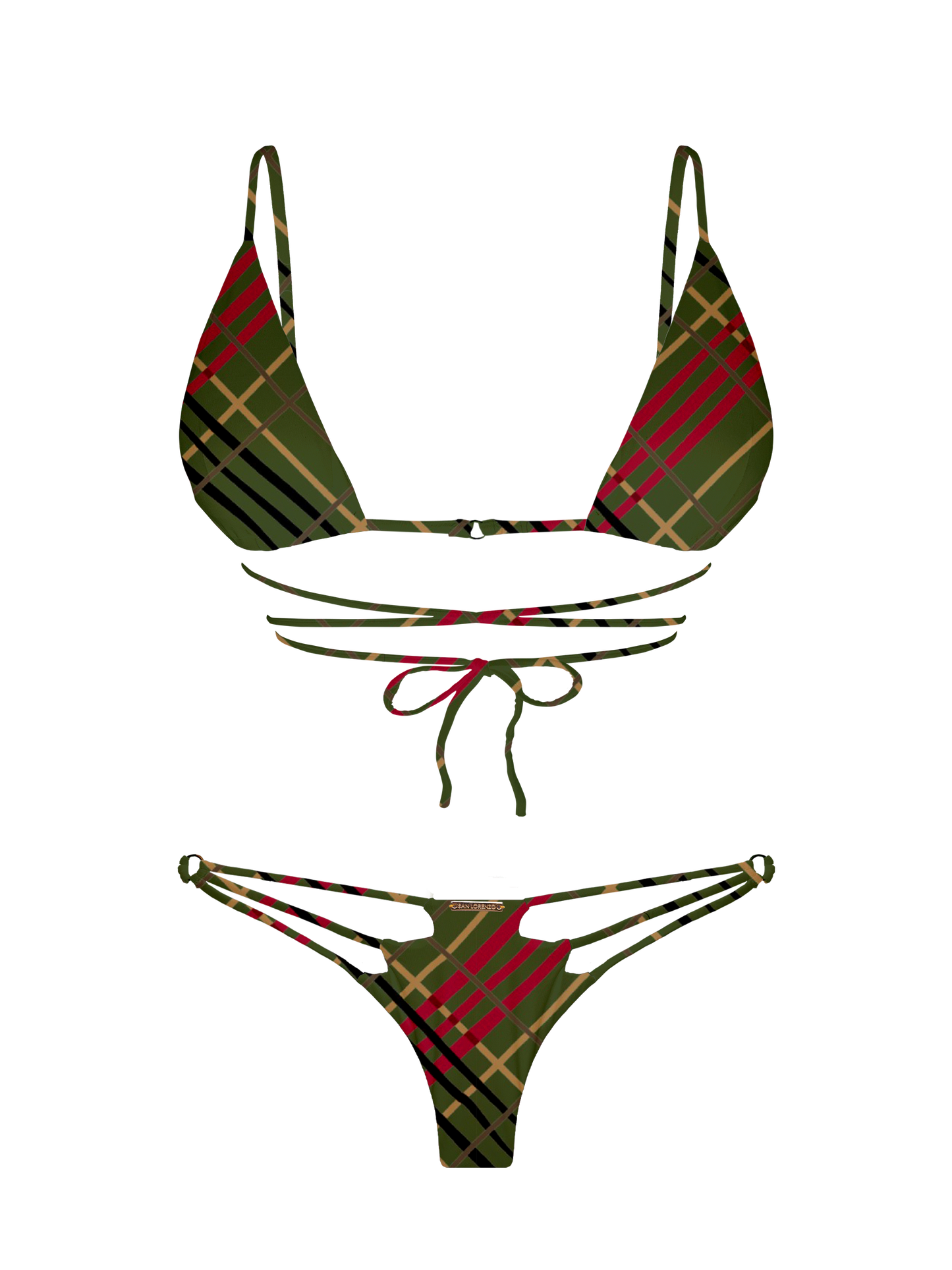 L'Amour Scottish Plaid Diamond V Bikini Bottom